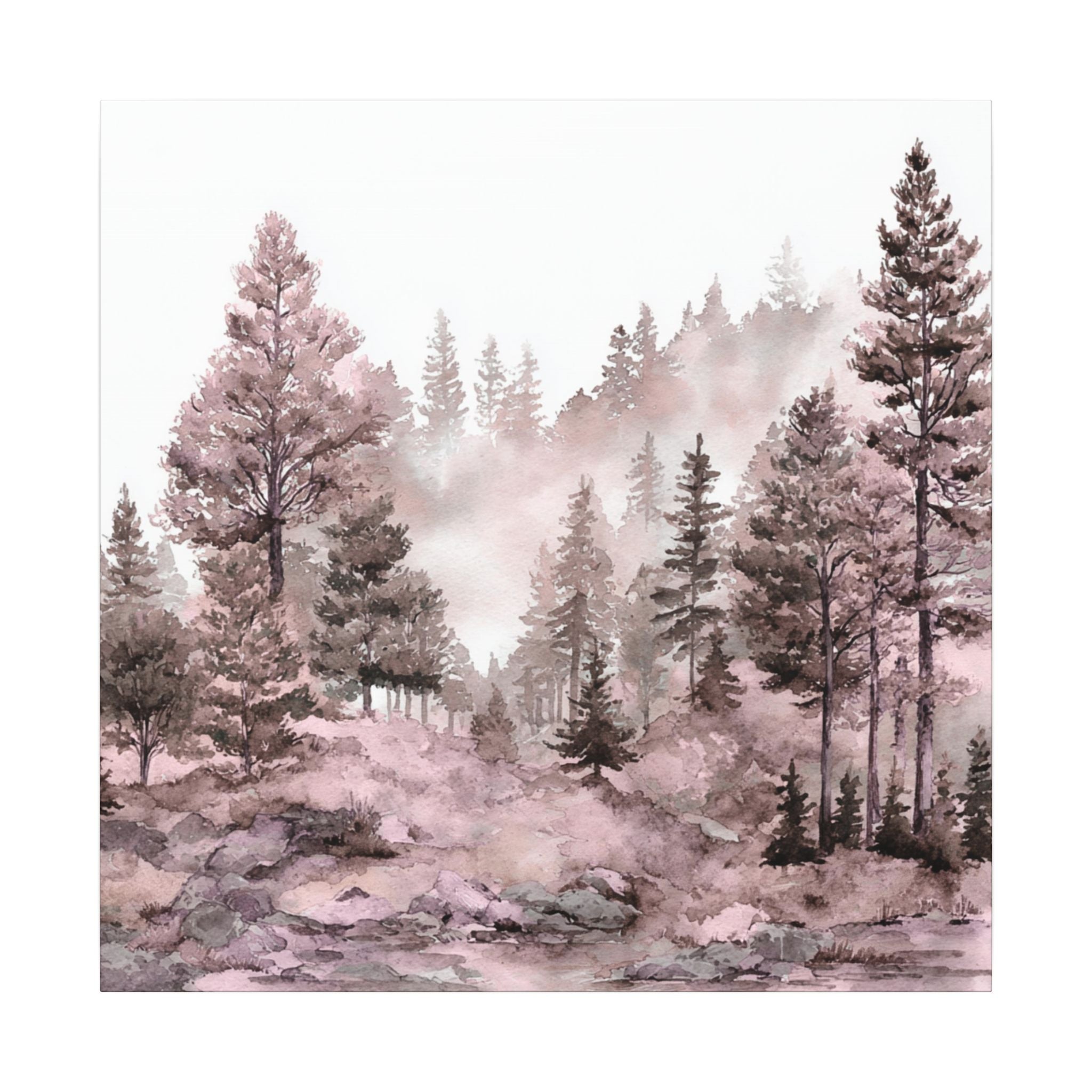 Canvas Wall Art | Pink Nature, Forest Wall Artwork
