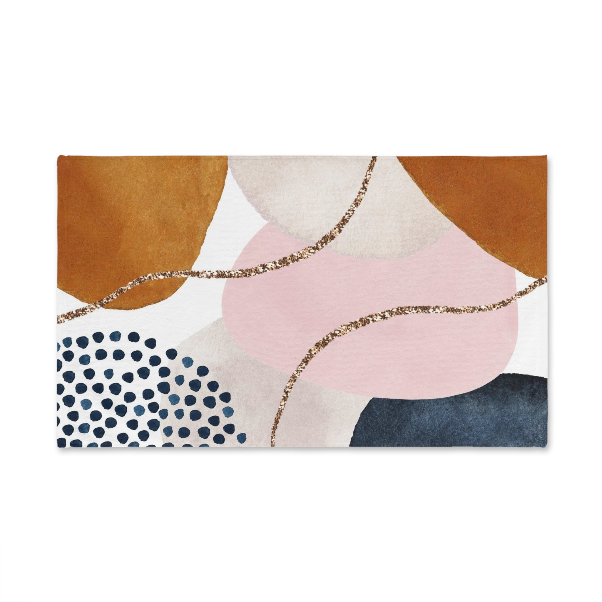 Abstract Kitchen, Bath Hand Towel | Blush Pink, Beige Ivory, Navy Blue