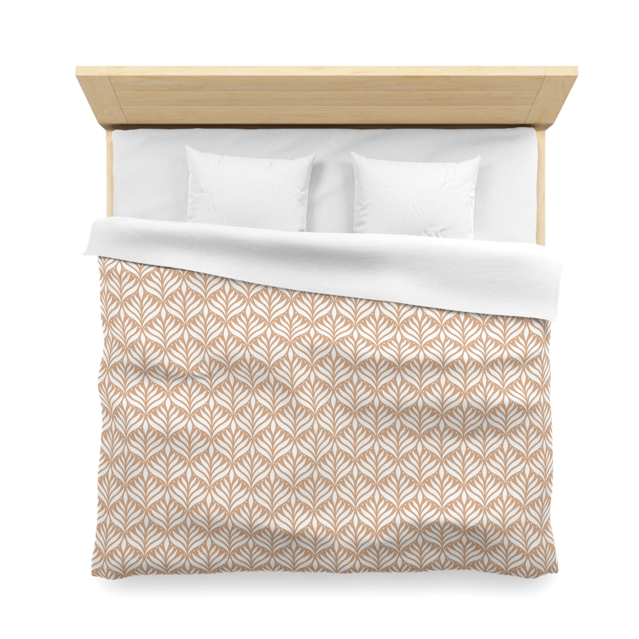 Art Deco Duvet, Pillow Cover | Beige White Bedroom Decor
