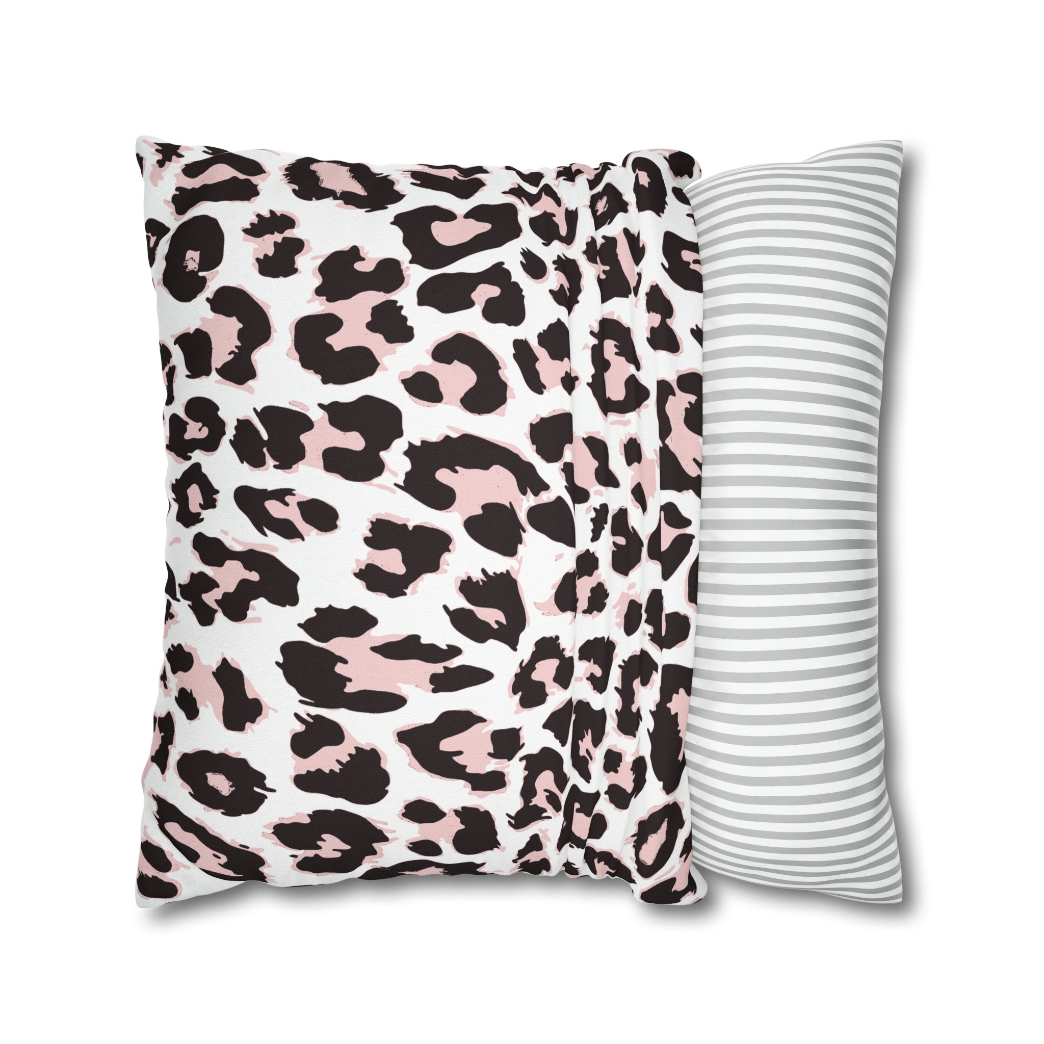 Boho Throw Pillow Cover | Blush Pink, White Black Leopard