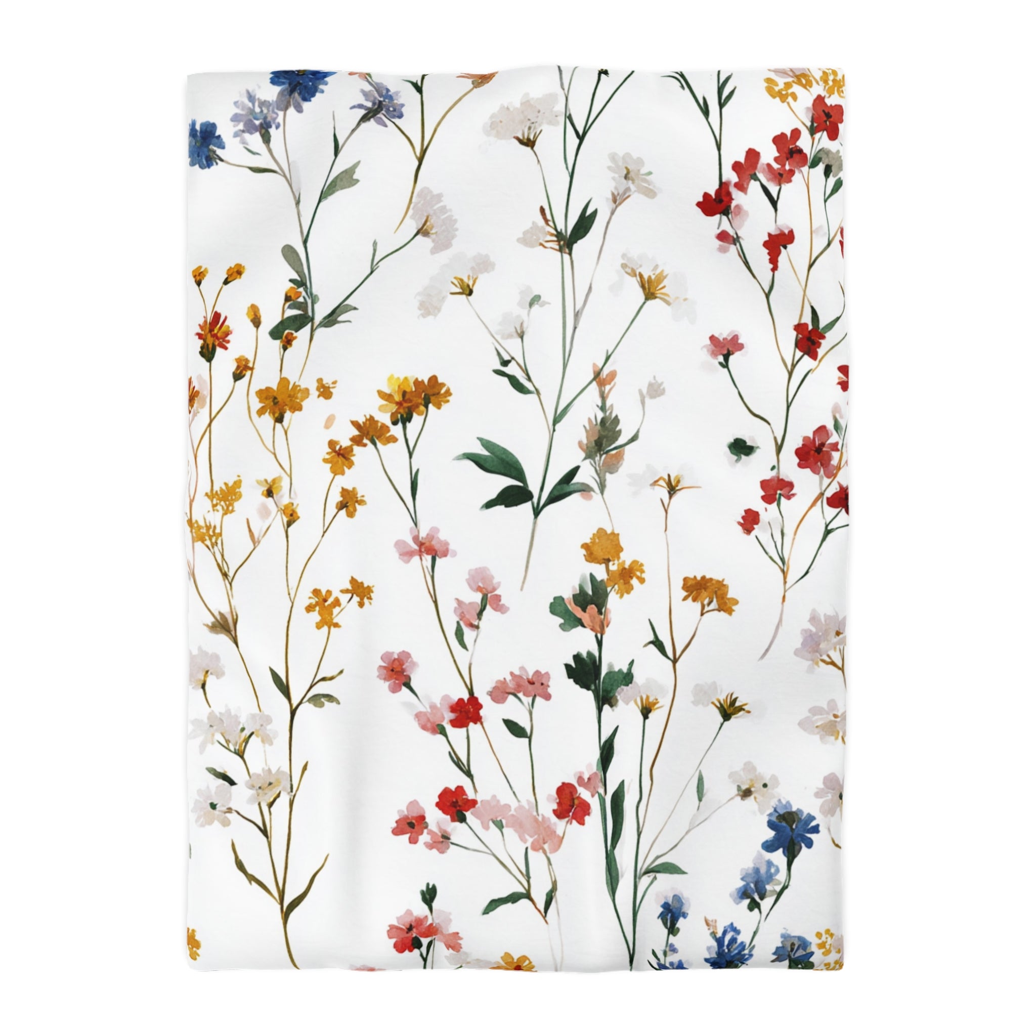 Floral Modern Duvet, Pillow Cover | White Pink Bedroom Decor
