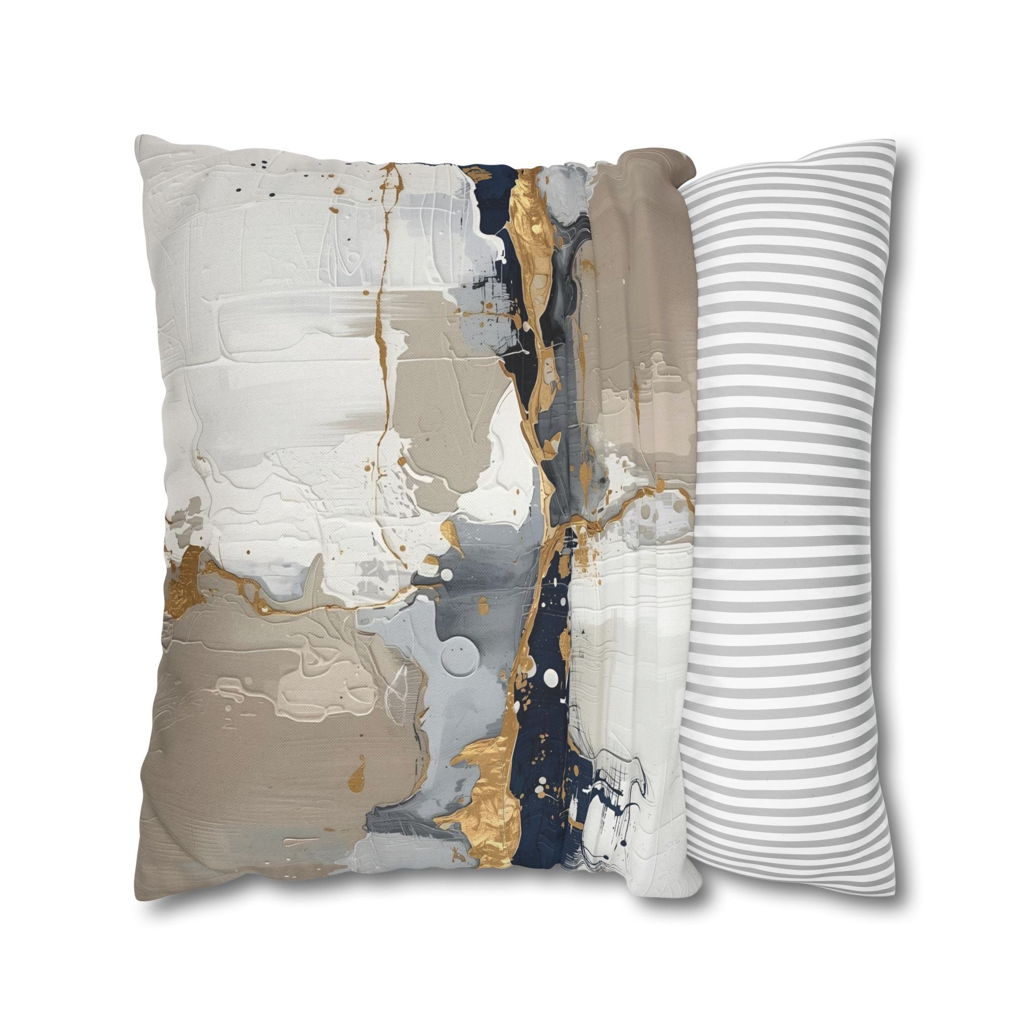Abstract Pillow Cover | Blue Beige White Pillowcase