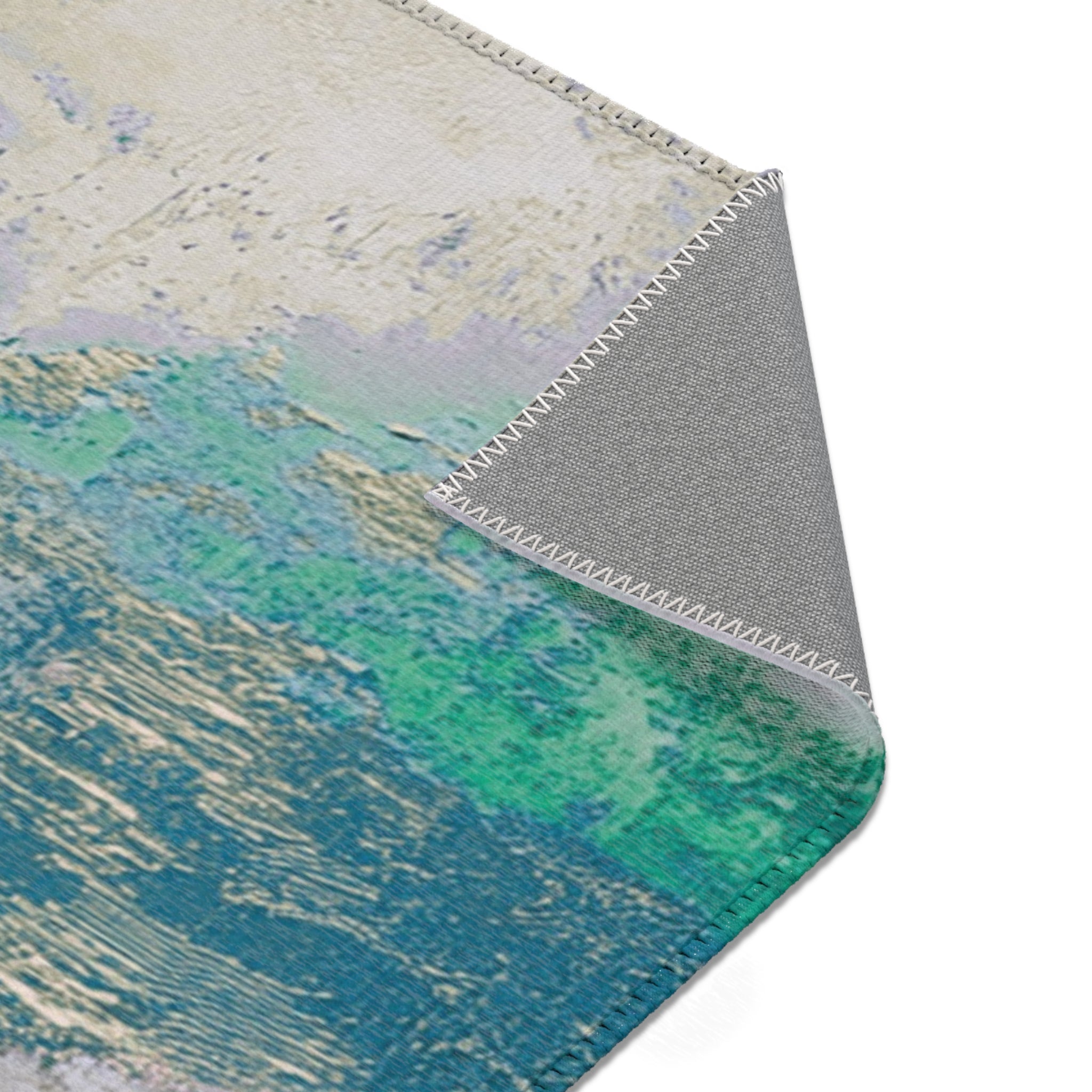 Abstract Ombre Area Rug | Green Watercolor Artsy Rug