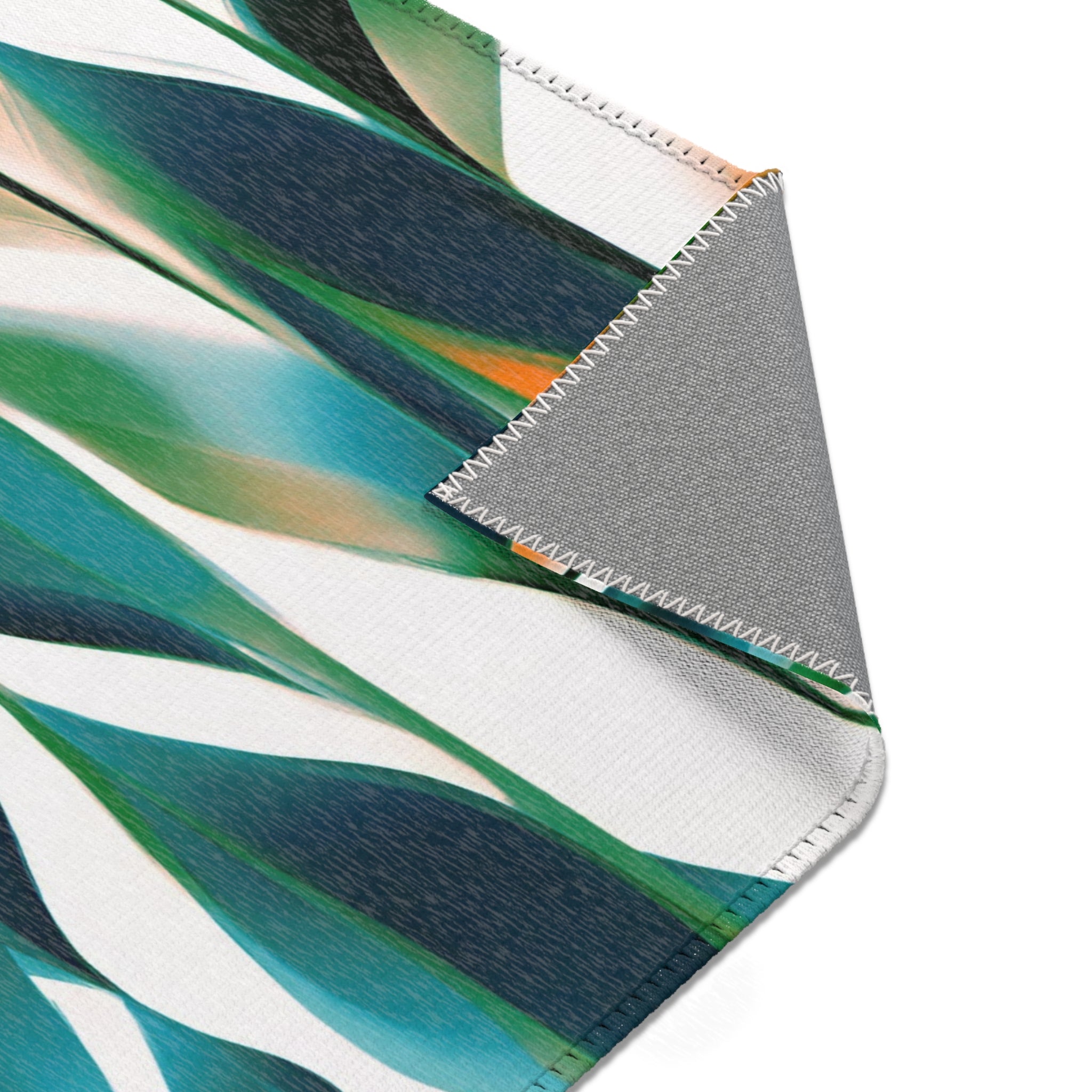 Abstract Large Area Rug | Modern Rug, Teal Navy Blue, White Orange