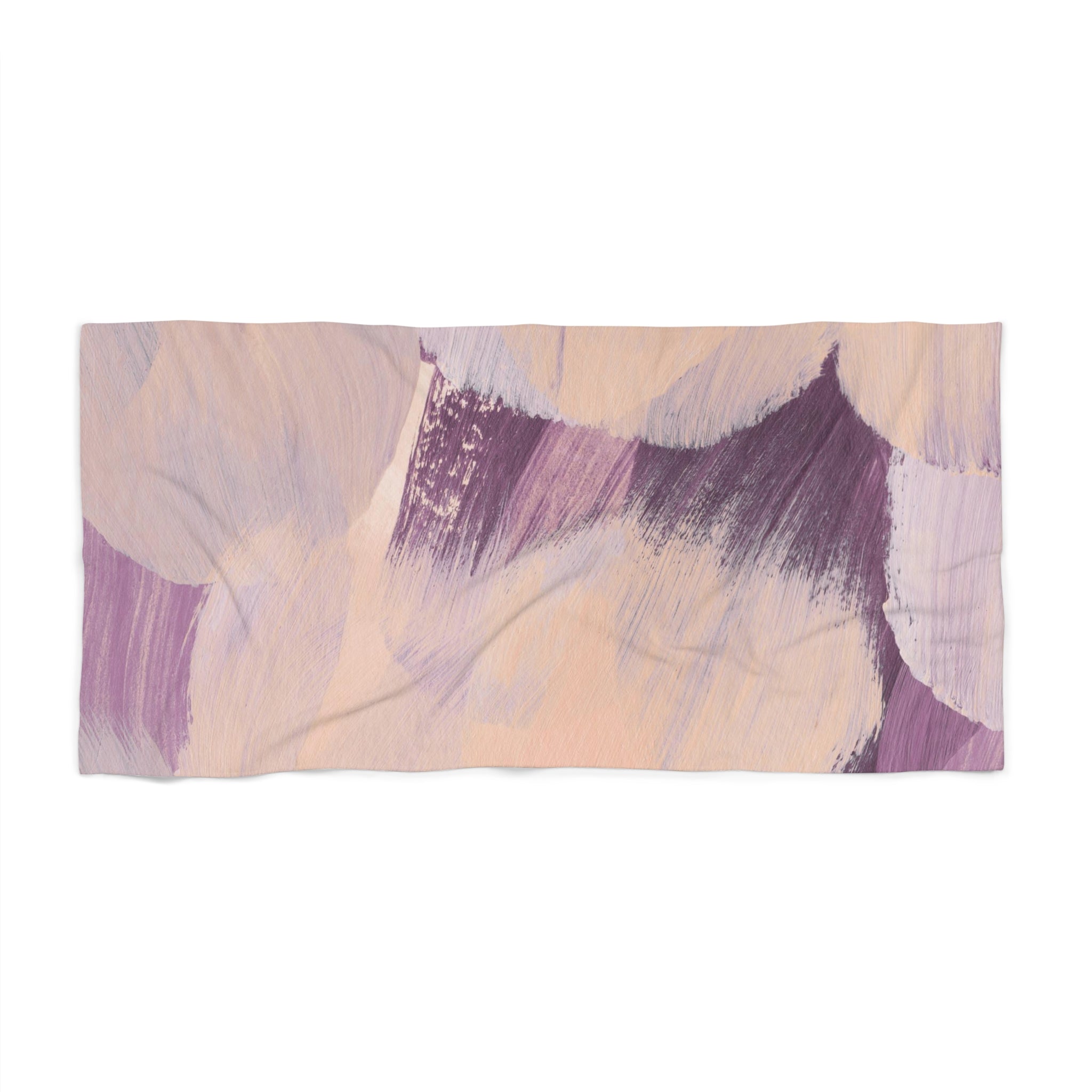 Bath, Beach Towel | Navy Teal Purple Beige Bath Towel