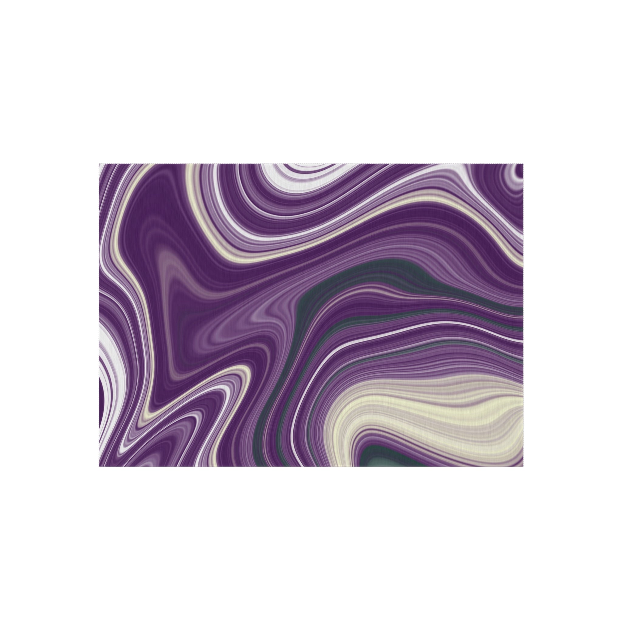 Abstract Outdoor Rug | Colorful Purple Green White Marble
