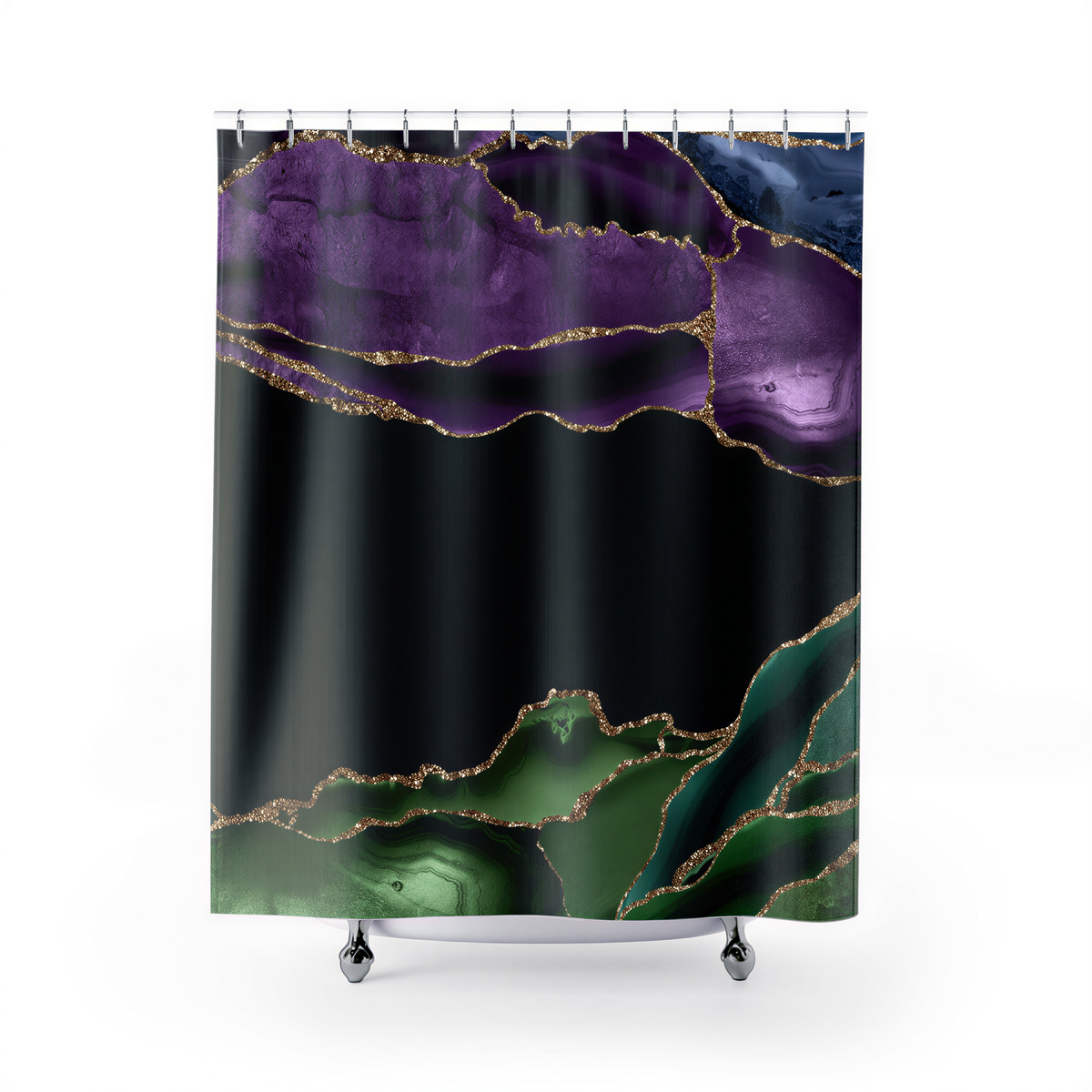 Agate Marble Shower Curtain close-up of fabric pattern