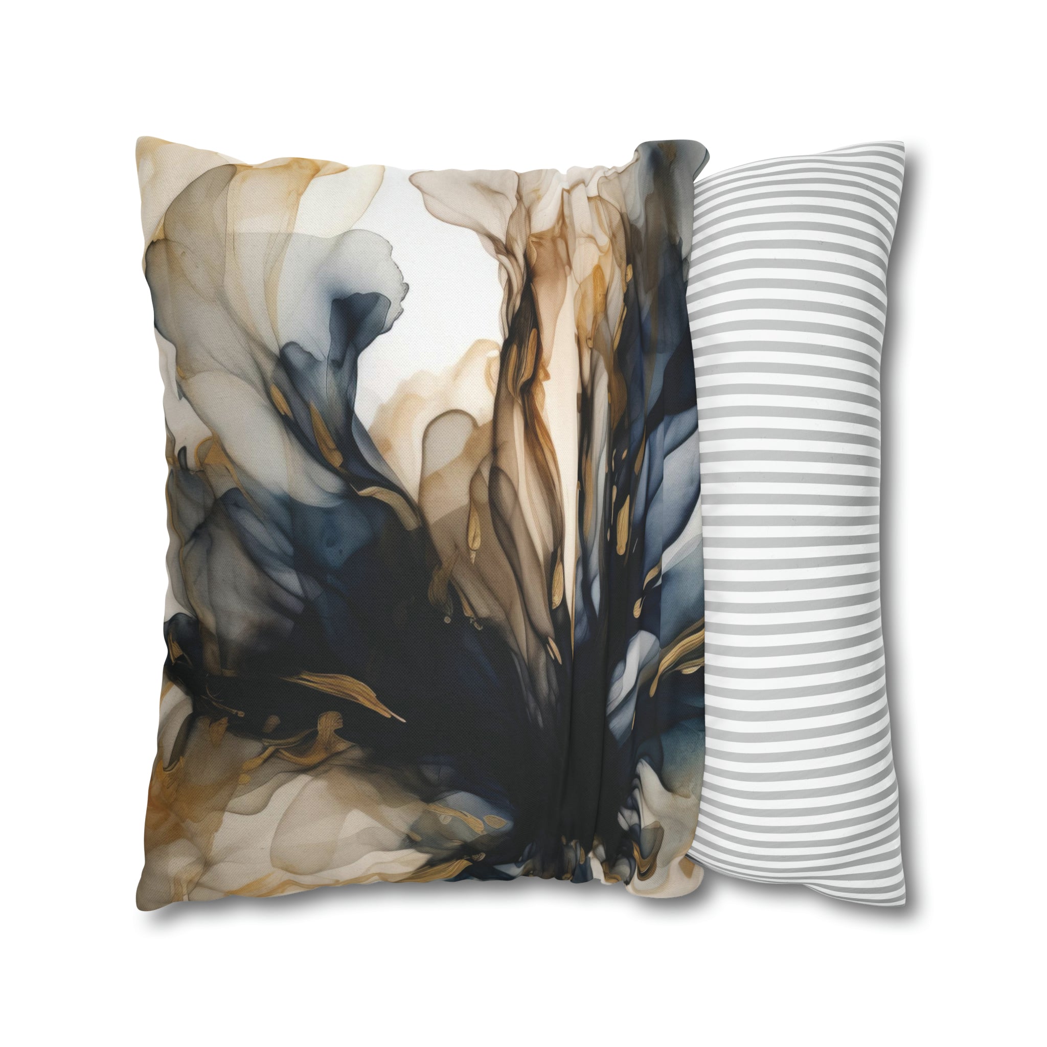 Abstract Pillow Cover | Navy Blue, Beige Ombre