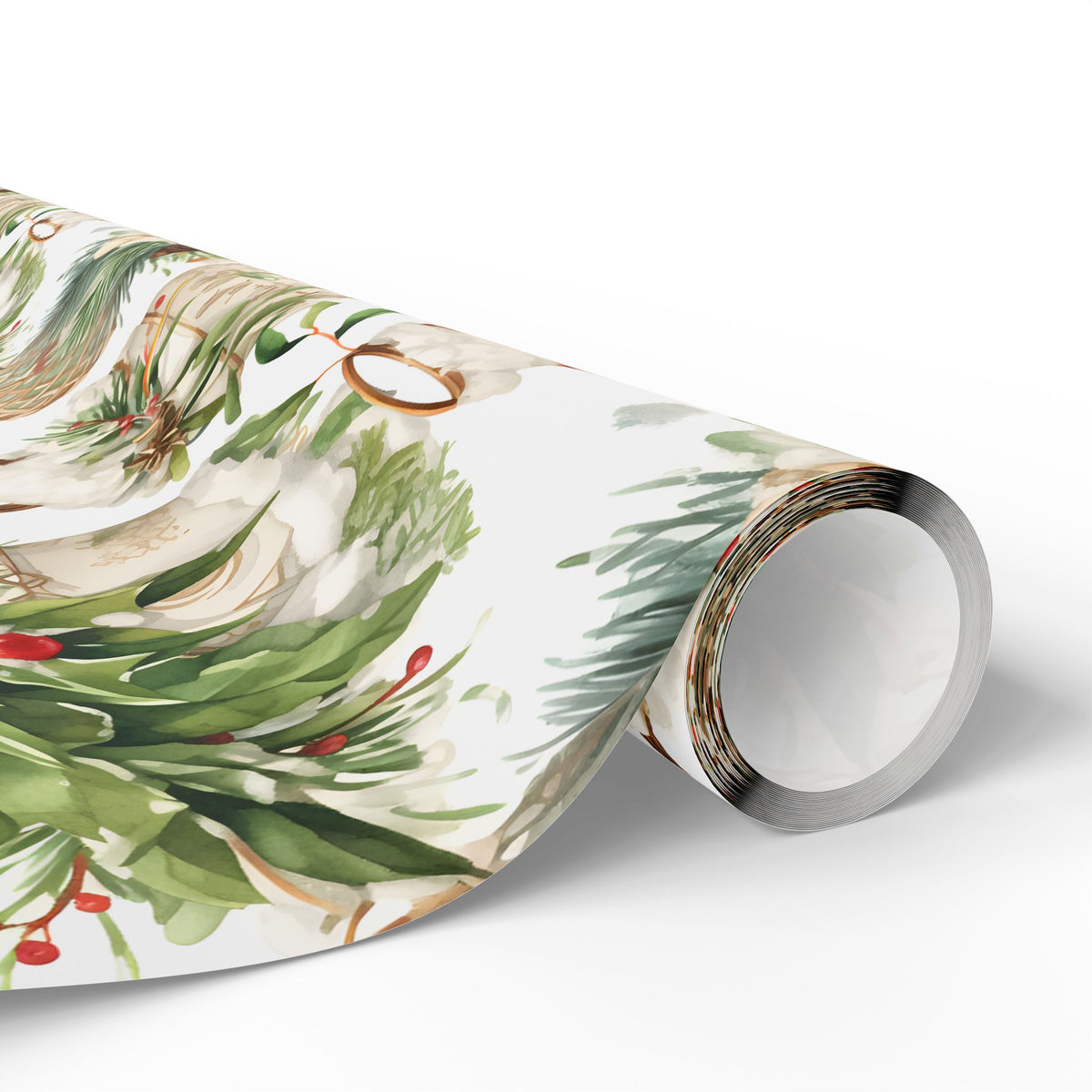 Pine Cone Basket Winter Greenery Wrapping Paper, Gift Wrap