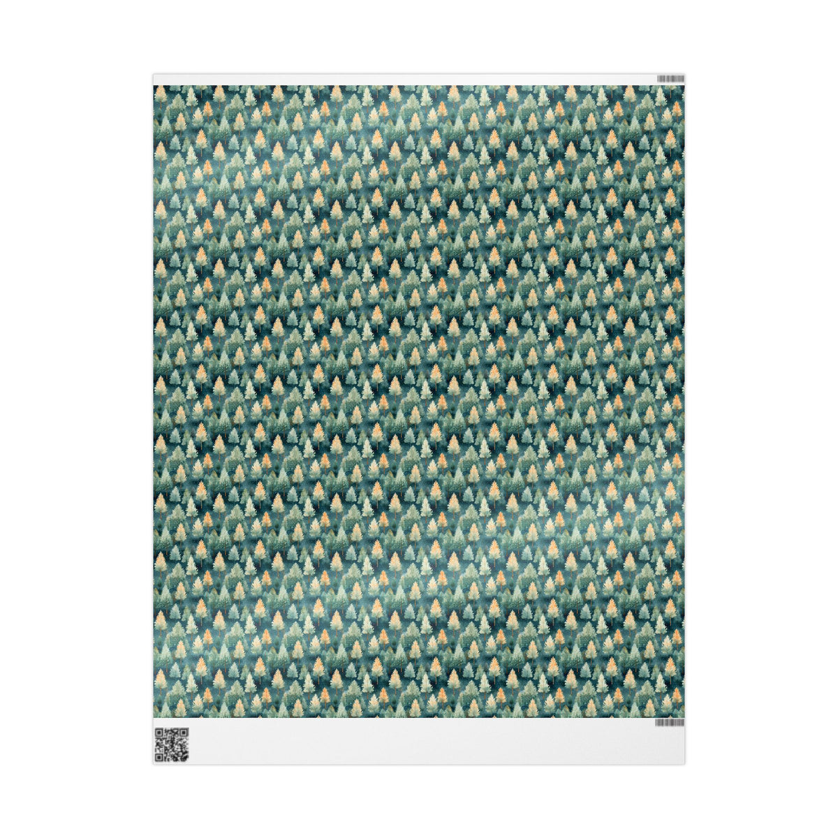 Teal Green Watercolor Forest Wrapping Paper, Gift Wrap
