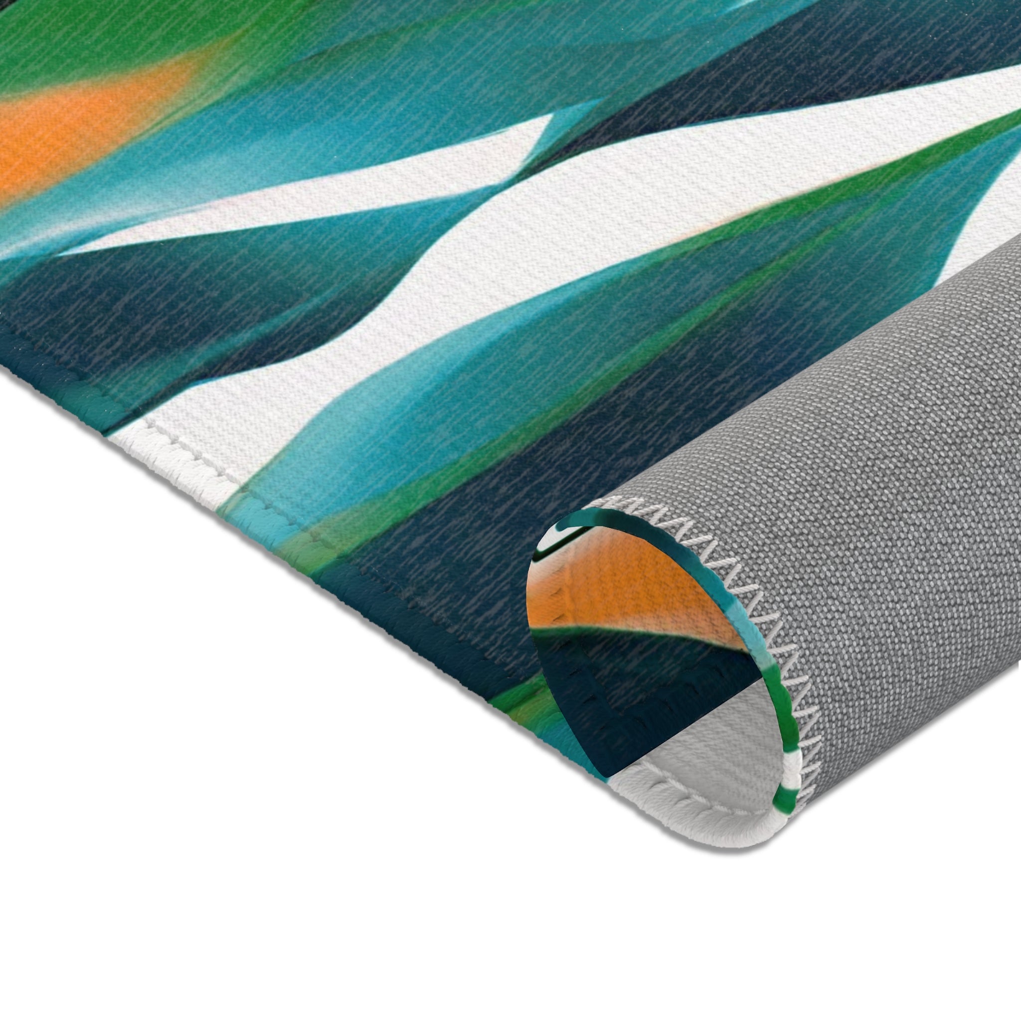 Abstract Large Area Rug | Modern Rug, Teal Navy Blue, White Orange