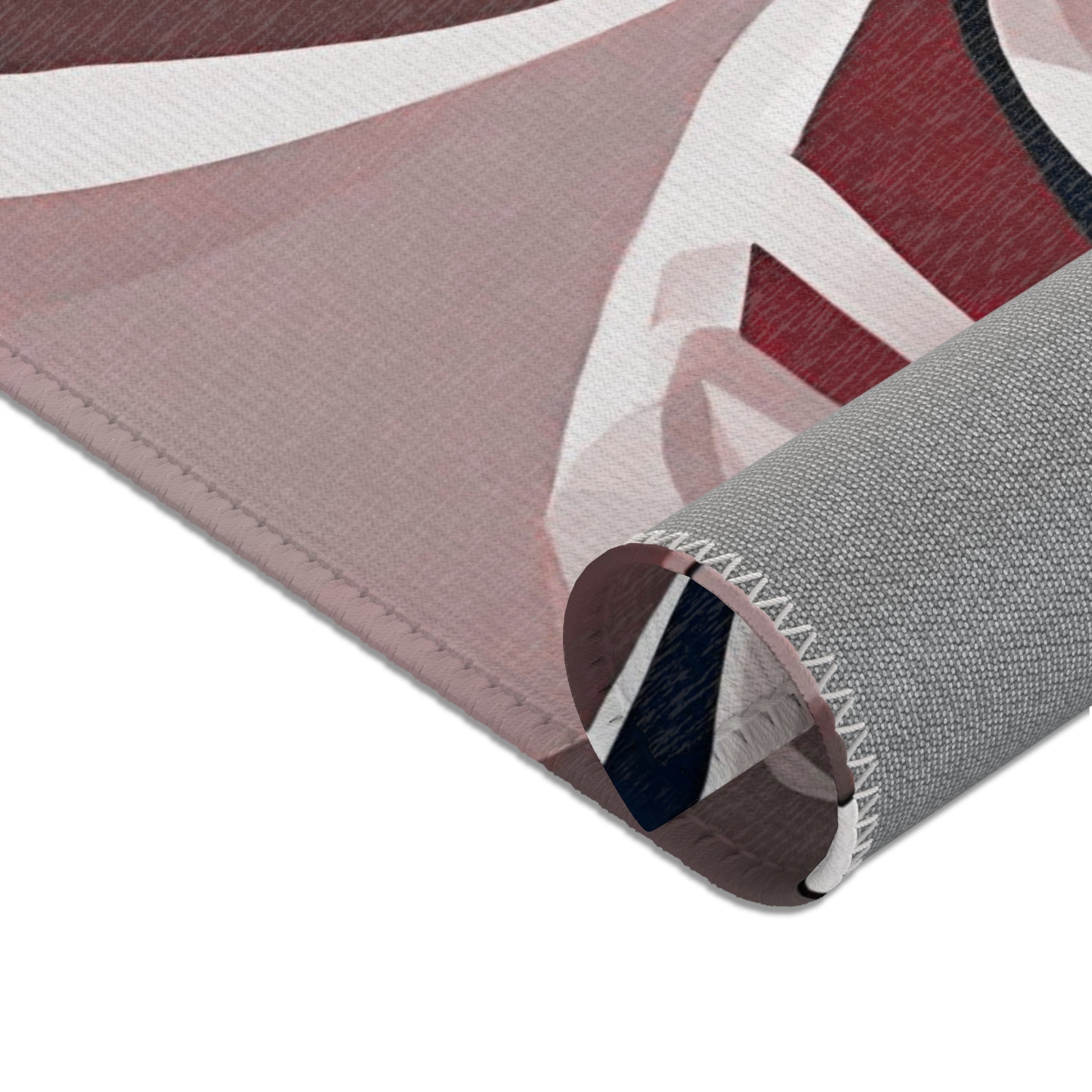 Abstract Large Area Rug | Colorful Accent Rug, Blush Pink, Brown White Black