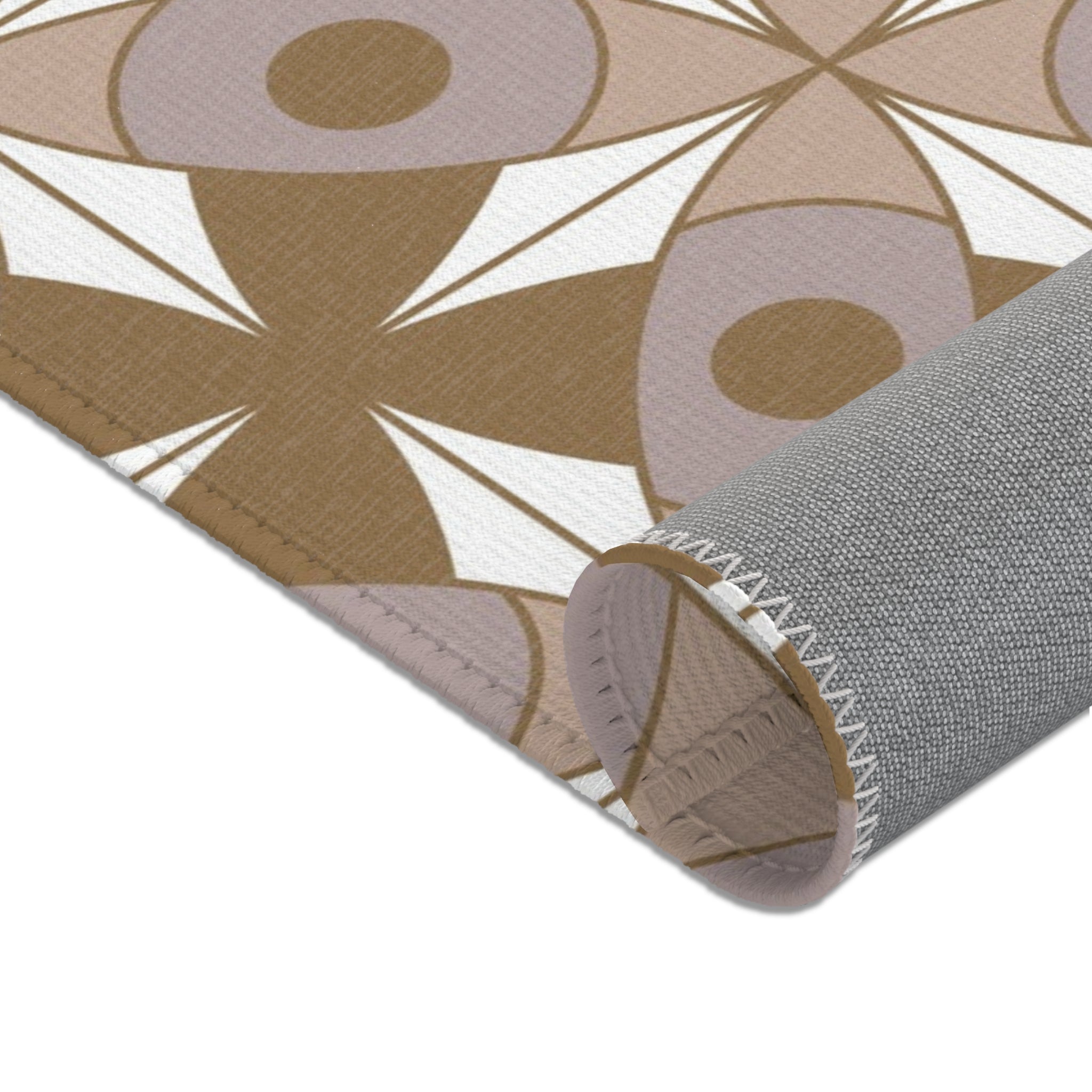 Retro Moroccan Area Rug | Vintage Art Deco, Nouveau Taupe Beige, Grey