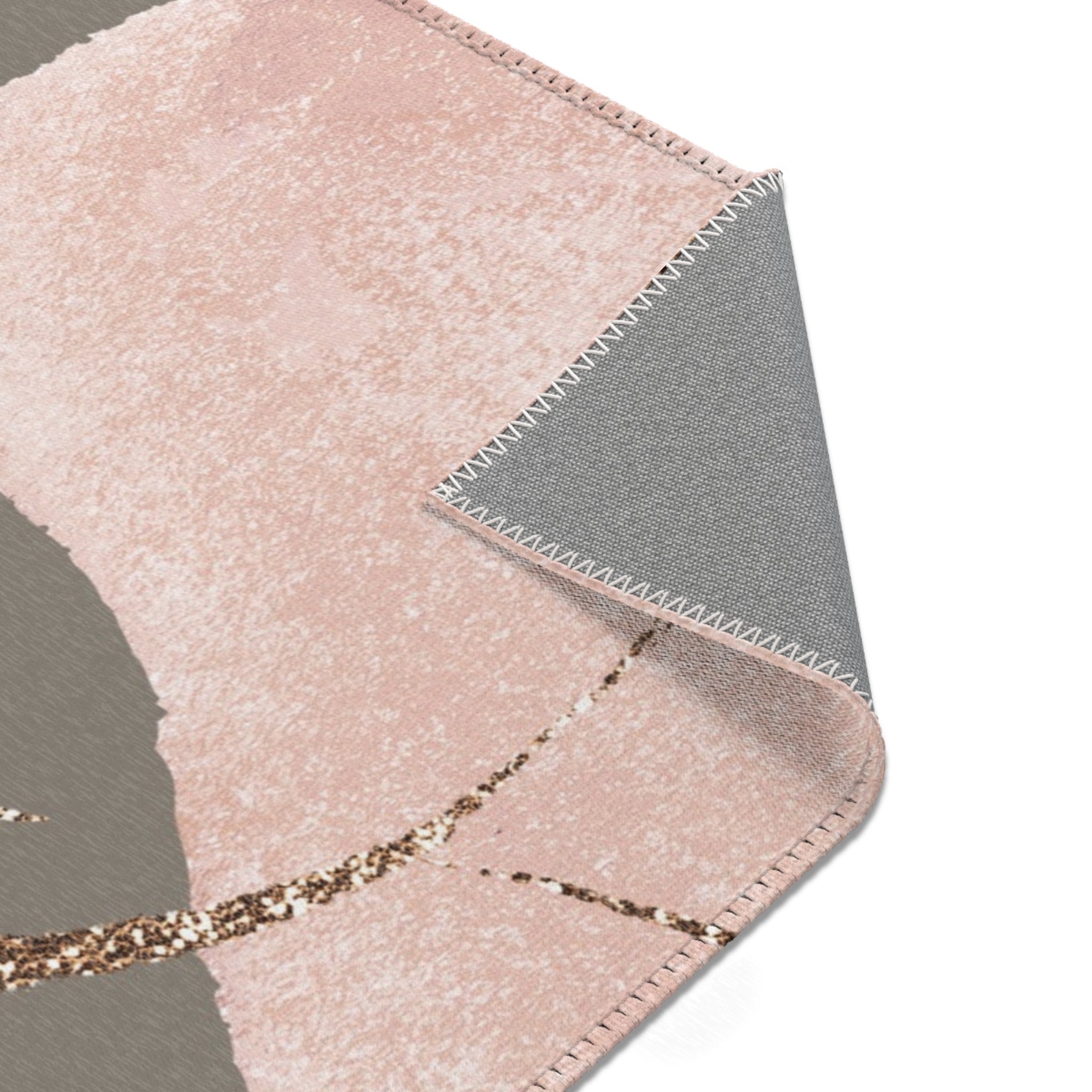 Abstract Area Rug | Watercolor Taupe Blush pink, Burnt Rust