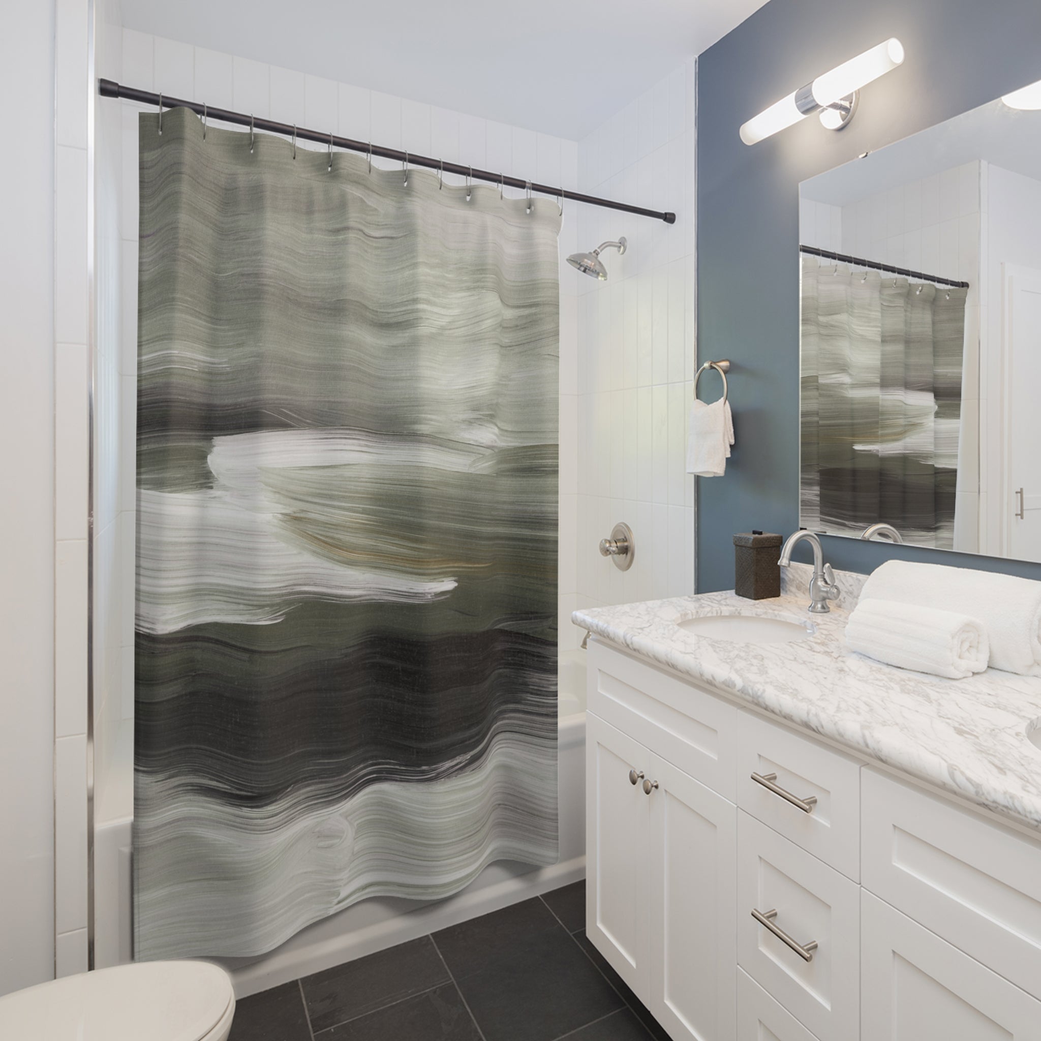 Aesthetic Shower Curtain | Modern Abstract Ombre