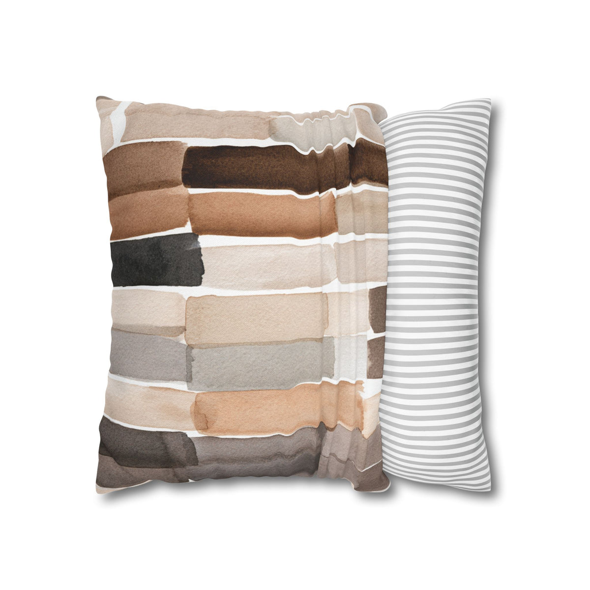 Abstract Pillow Cover | Taupe Brown Stripe Pillowcase