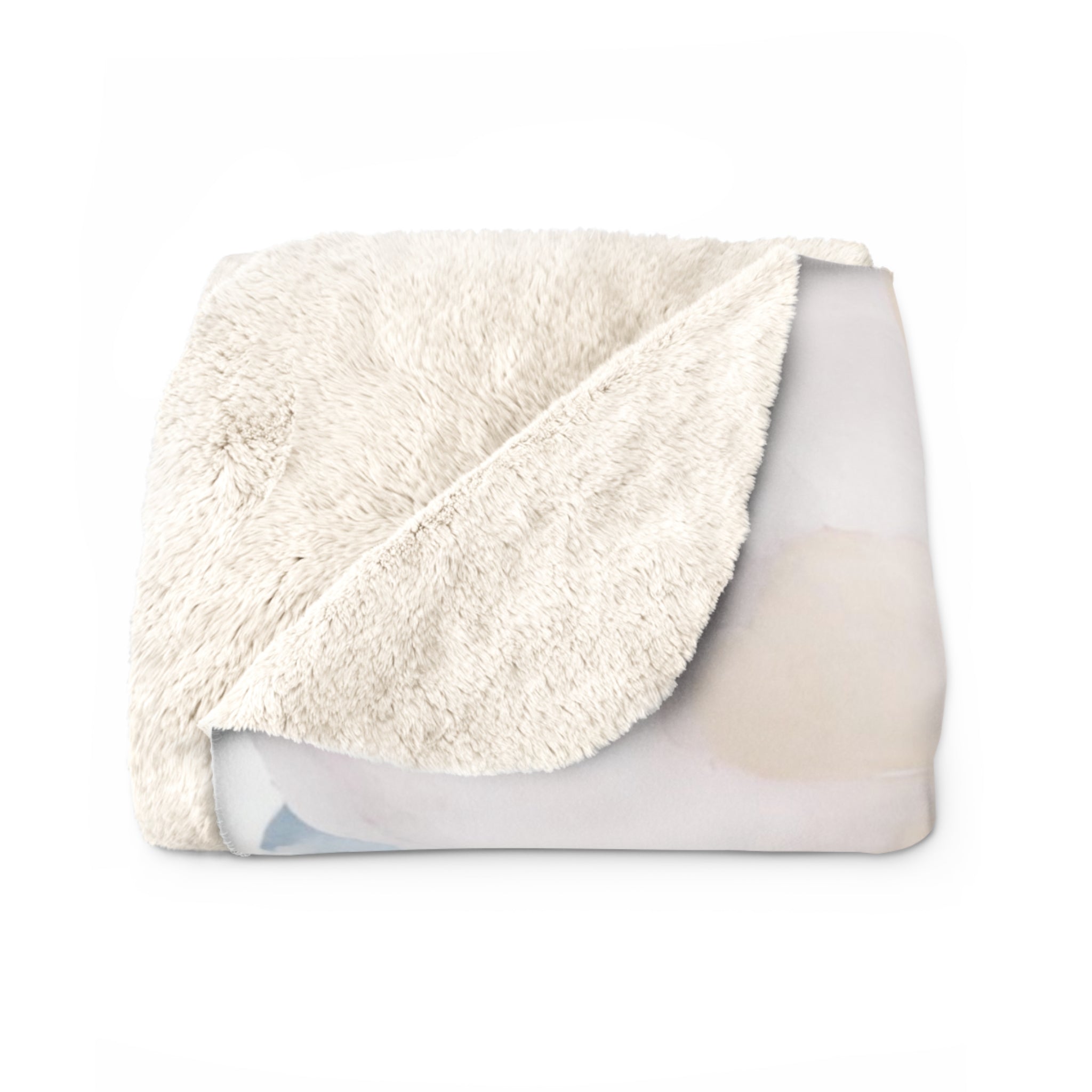 Floral Throw Blanket | White Blue, Lavender Beige