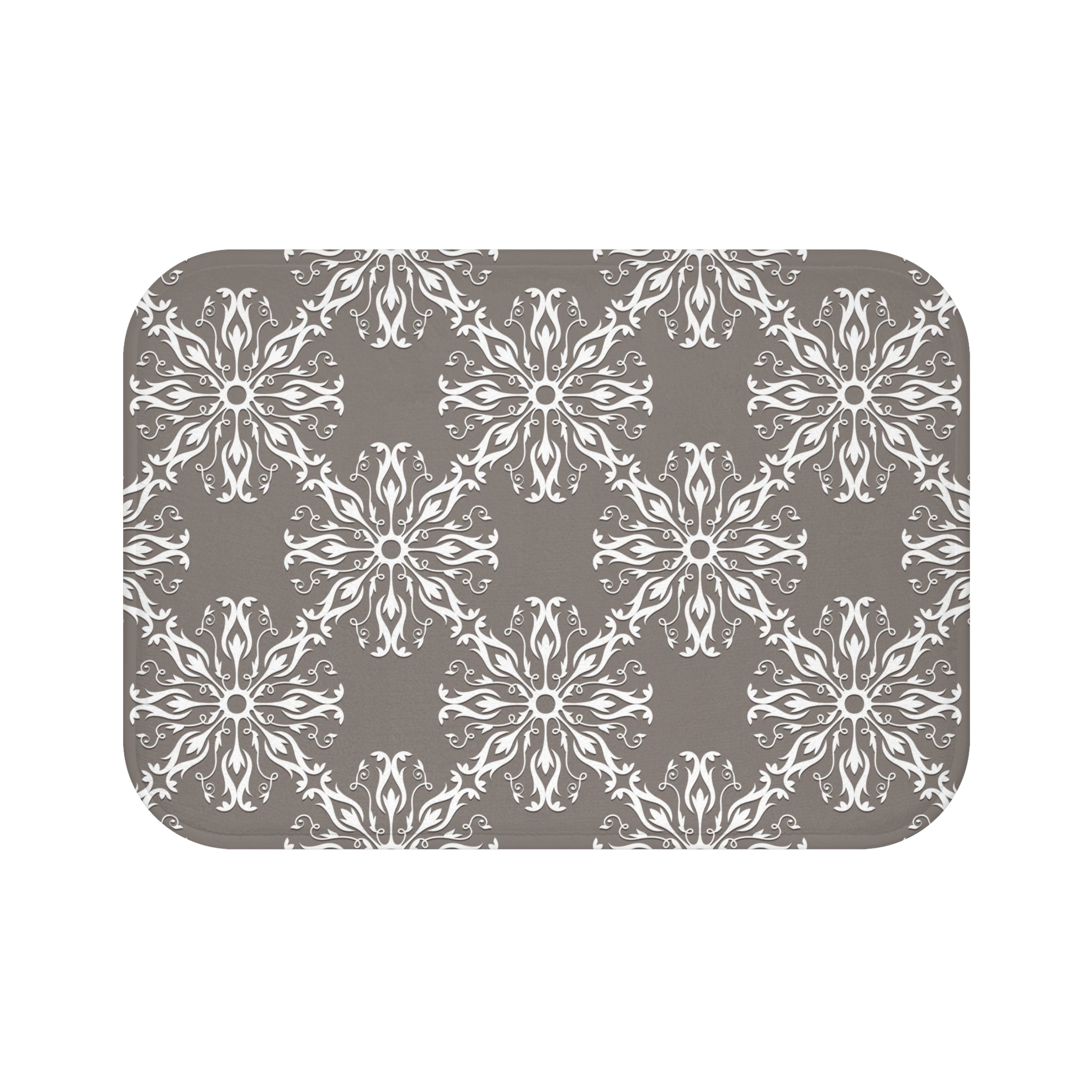 Retro Bath, Kitchen Mat | Vintage Art Deco, Nouveau Grey White