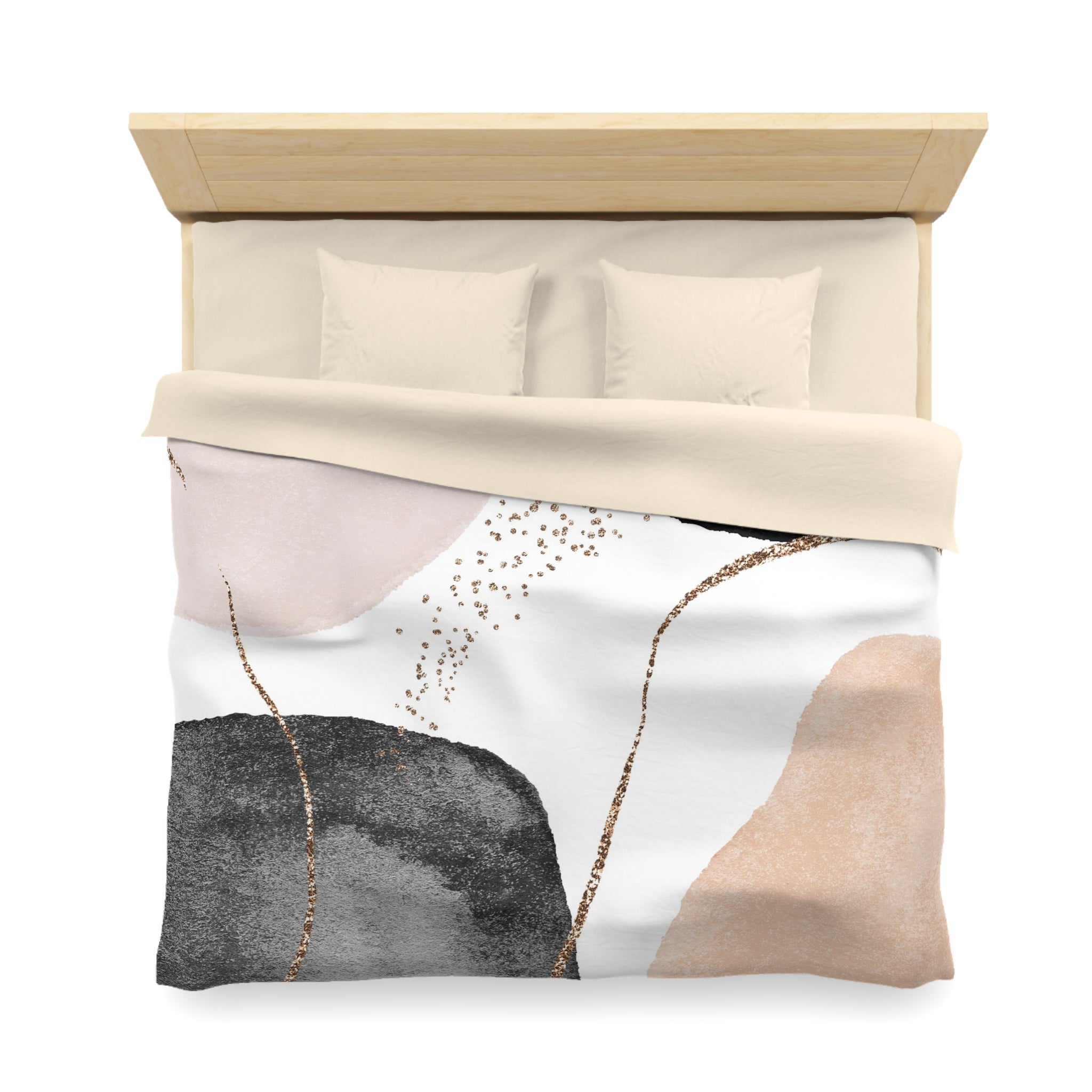 Abstract Duvet Cover | Grey, Black White, Blush Beige | Bedroom Decor