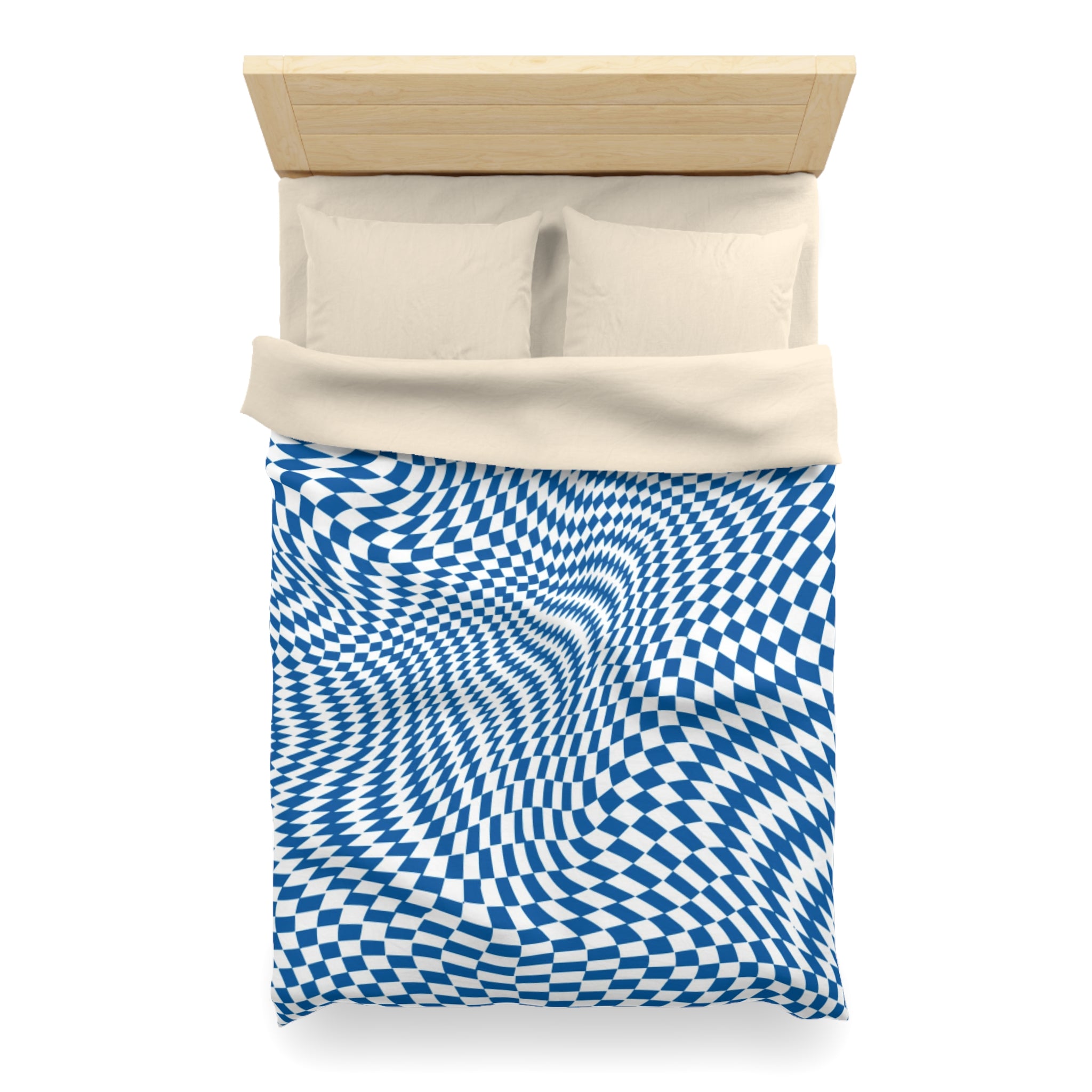 Retro Checkered Duvet Cover | Blue and white | Bedroom Decor