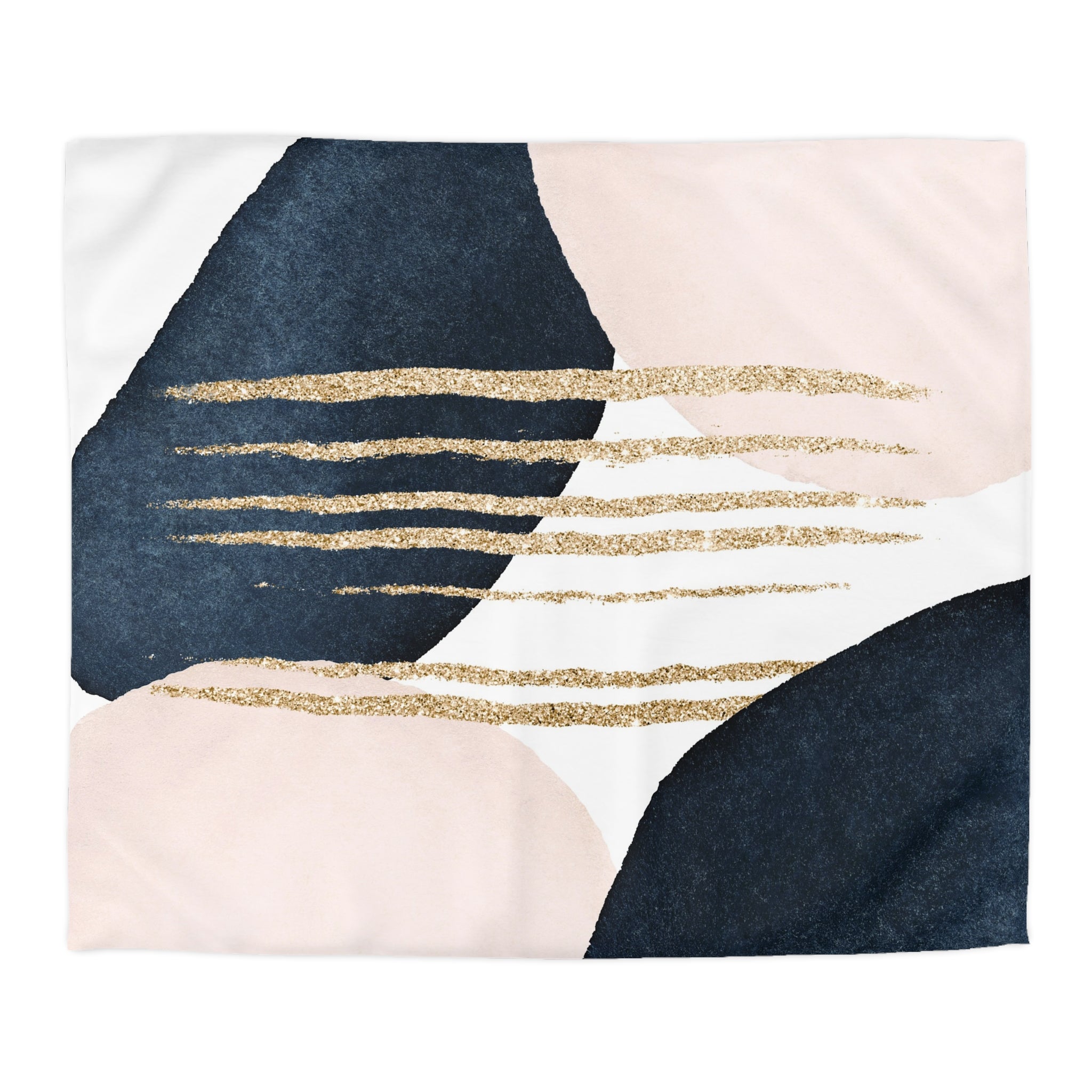 Abstract Duvet Cover | Blush Pink, Navy Blue | Bedroom Decor