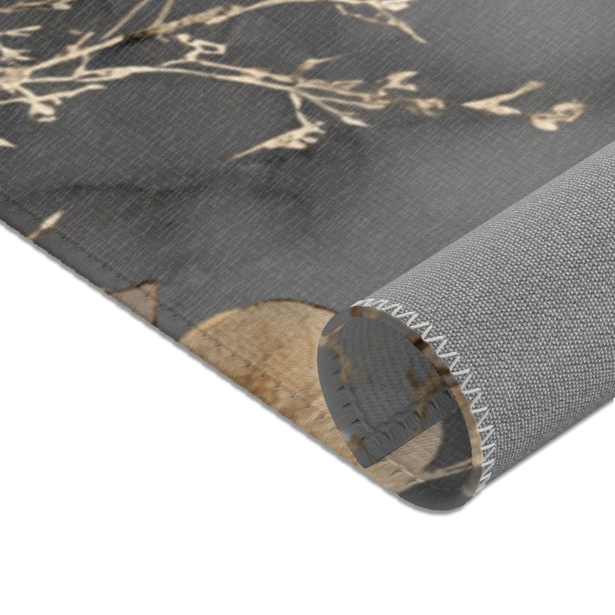 Abstract Area Rug | Floral Grey Beige Watercolor Artsy Rug