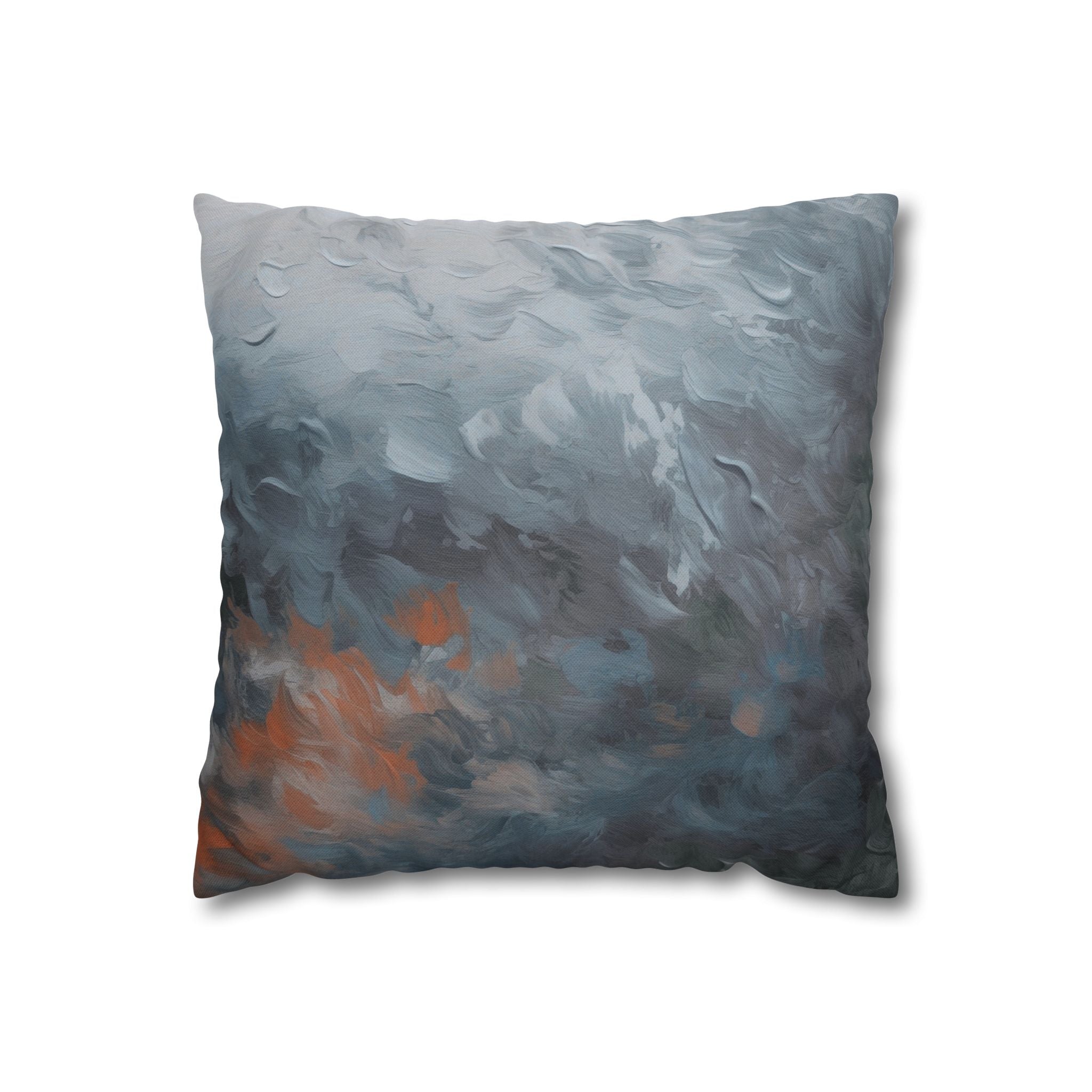 Abstract Pillow Cover | Navy Blue Grey Rust