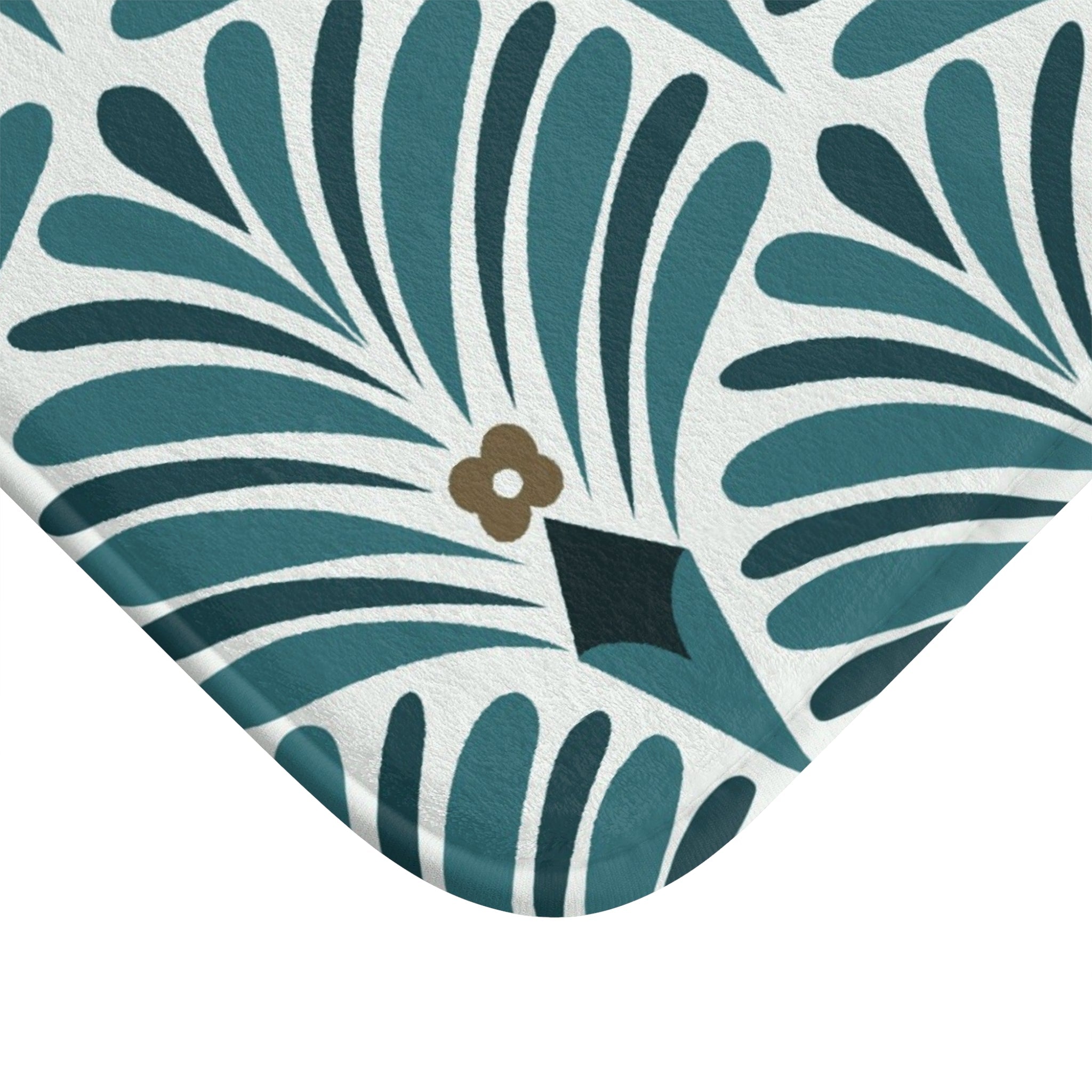 Boho Bath, Kitchen Mat | Art Deco Nouveau Teal Green
