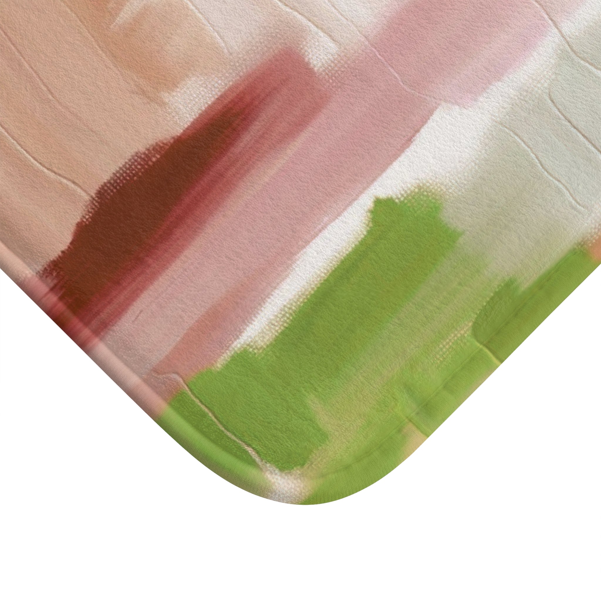 Abstract Bath Mat | Pastel Beige White Green Pink Kitchen Mat