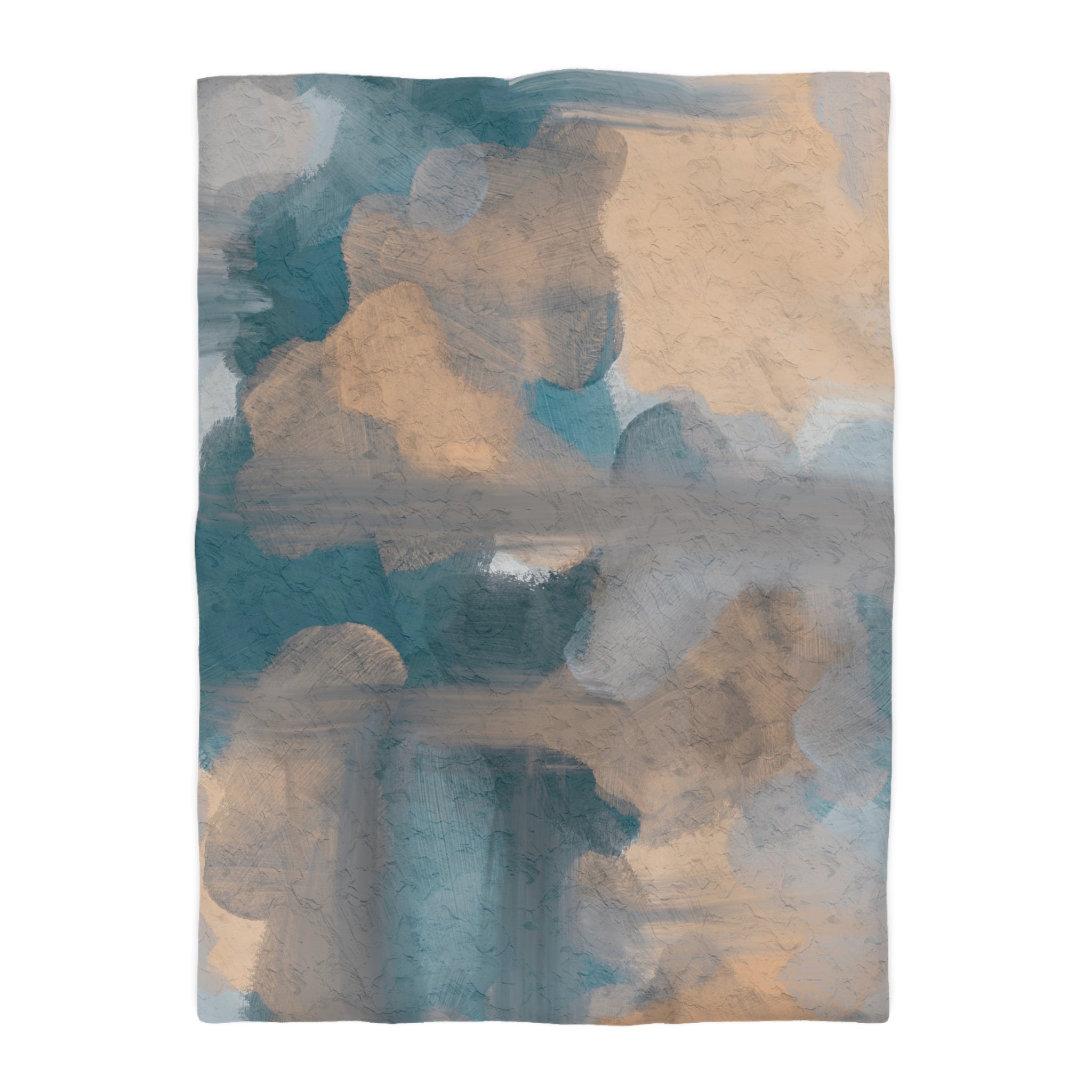 Abstract Duvet, Pillow Cover | Blue Beige Bedroom Decor