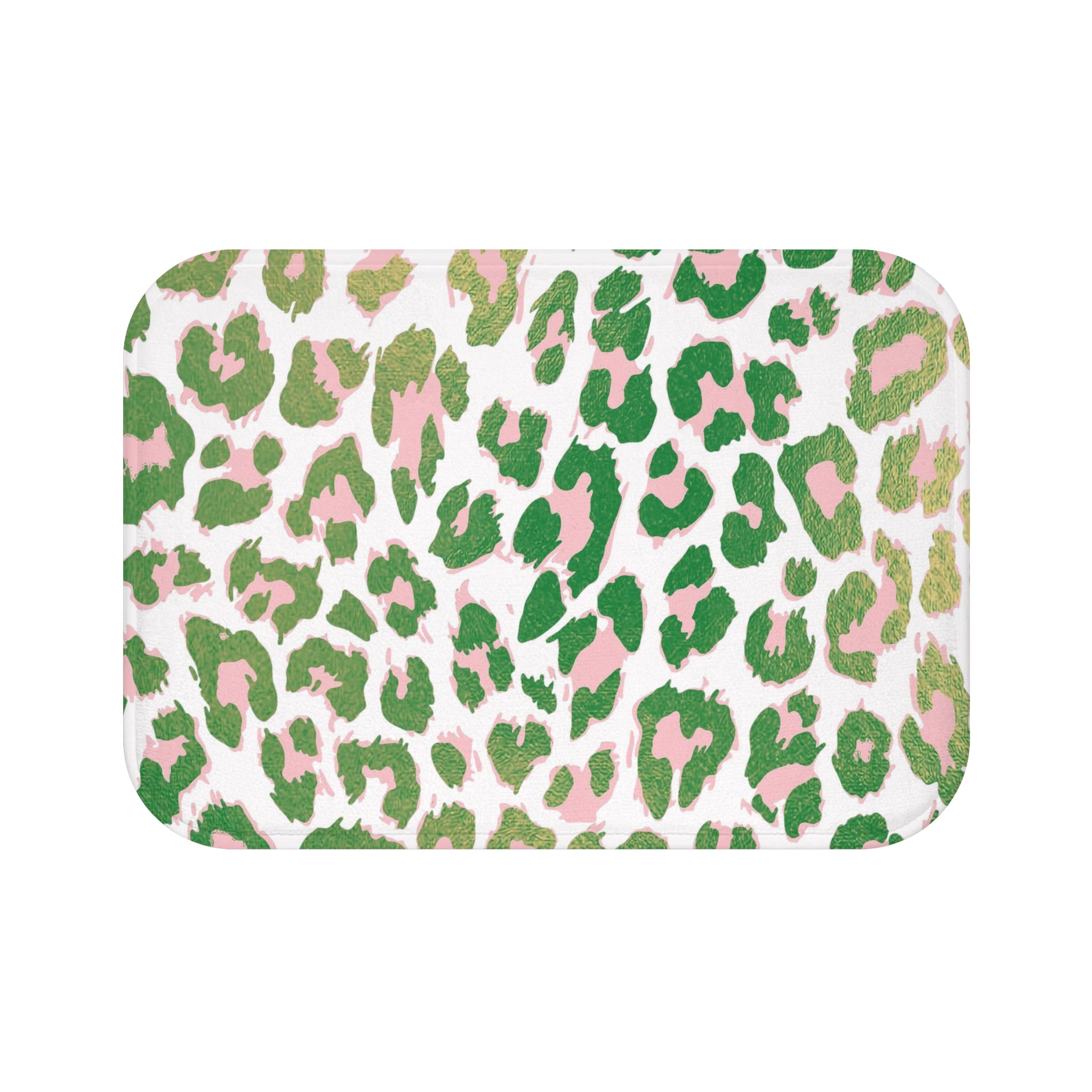 Boho Bath, Kitchen Floor Mat | Beige Pink, White Animal Print