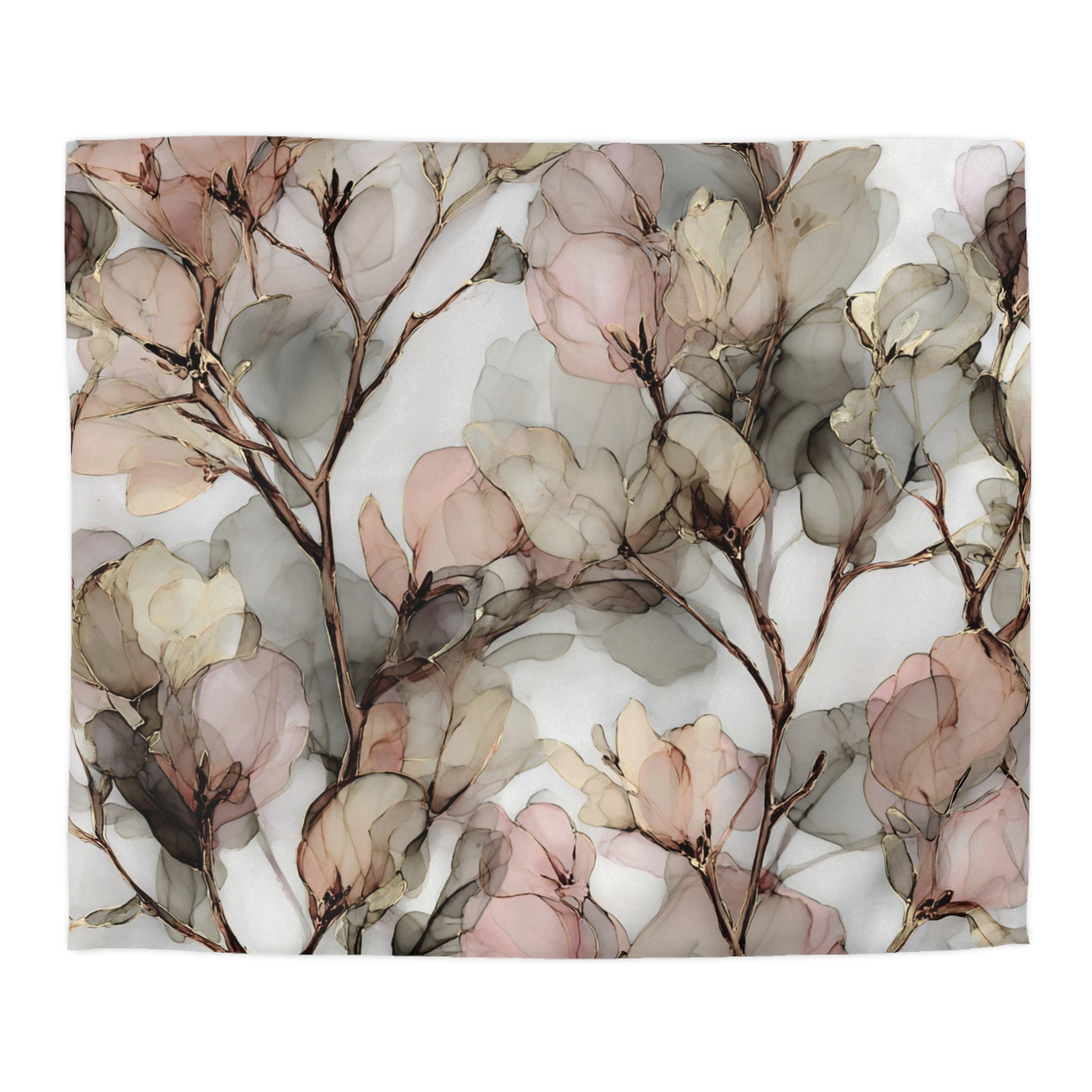 Floral Duvet, Pillow Cover | Pink Beige Bedroom Decor