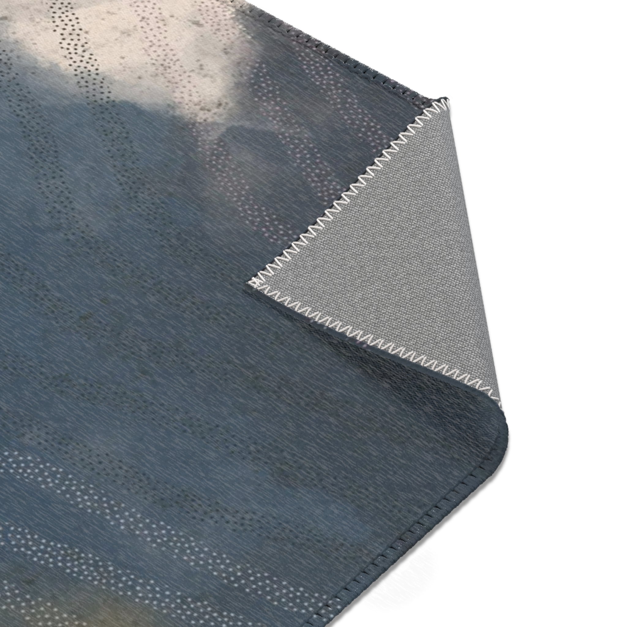 Abstract Area Rug | Navy Blue Grey Mustard Yellow