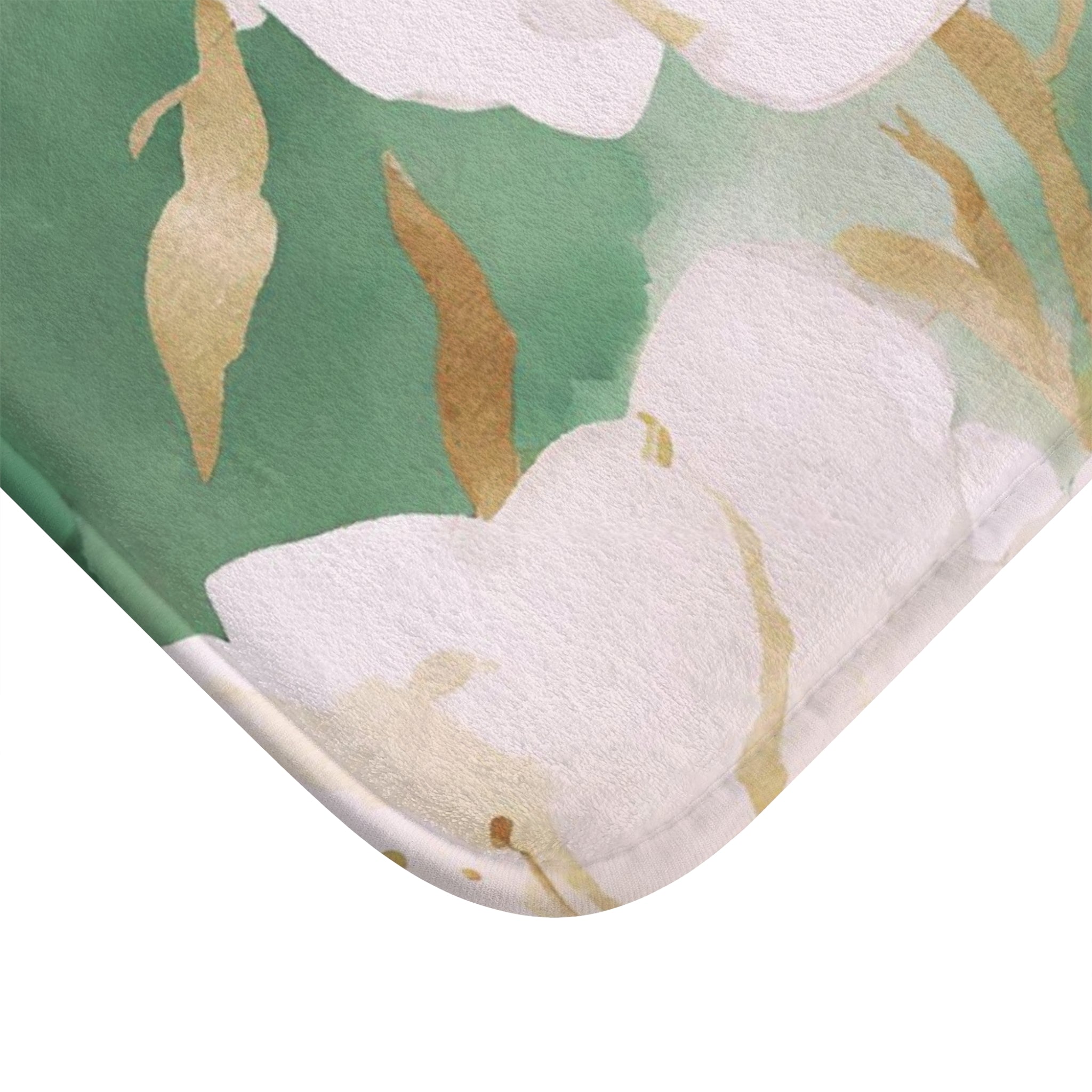 Boho Floral Bath, Kitchen Floor Mat | Sage Green Muted Gold, Blush Pink