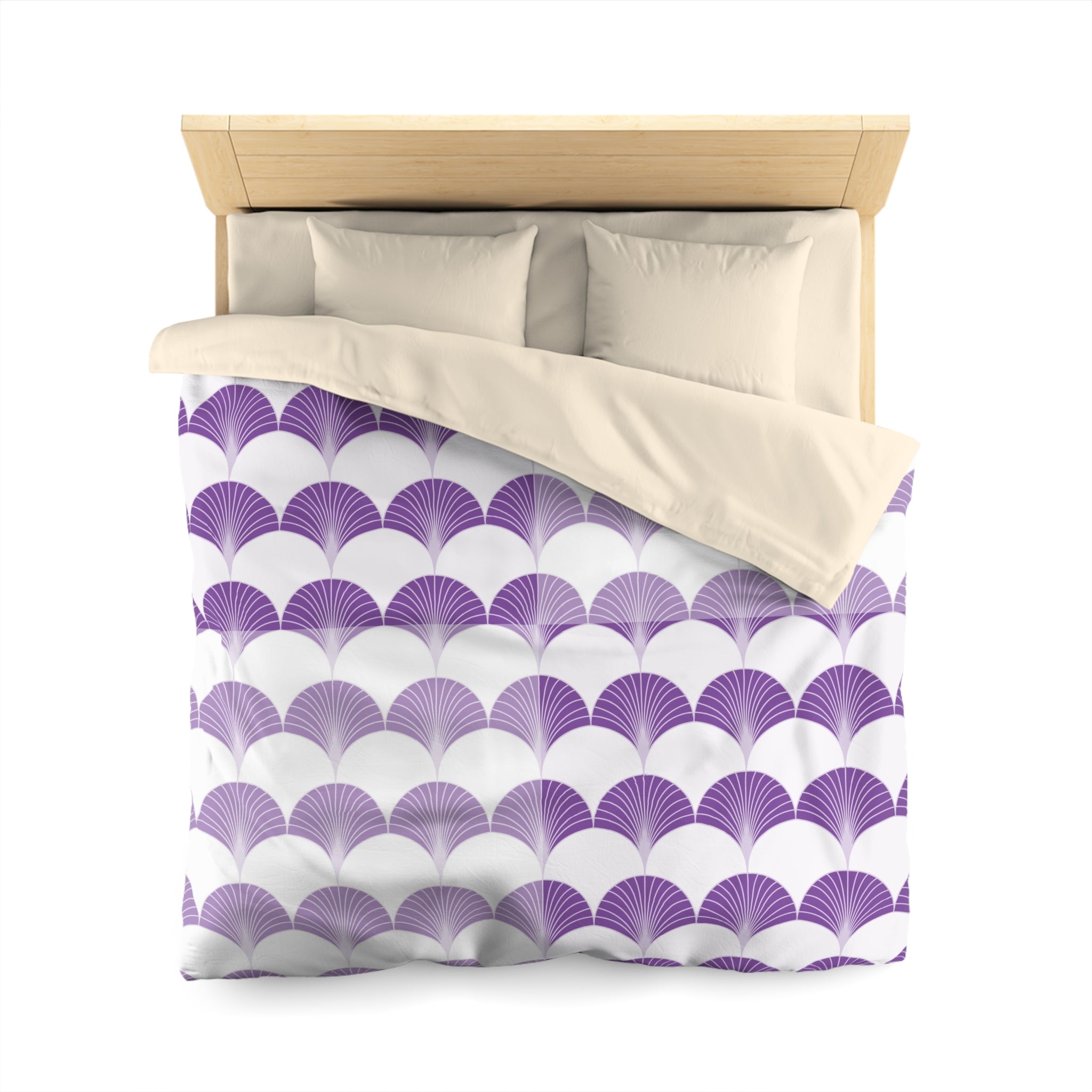Art Deco Duvet Cover | Fan, Lavender Purple, White | Bedroom Decor