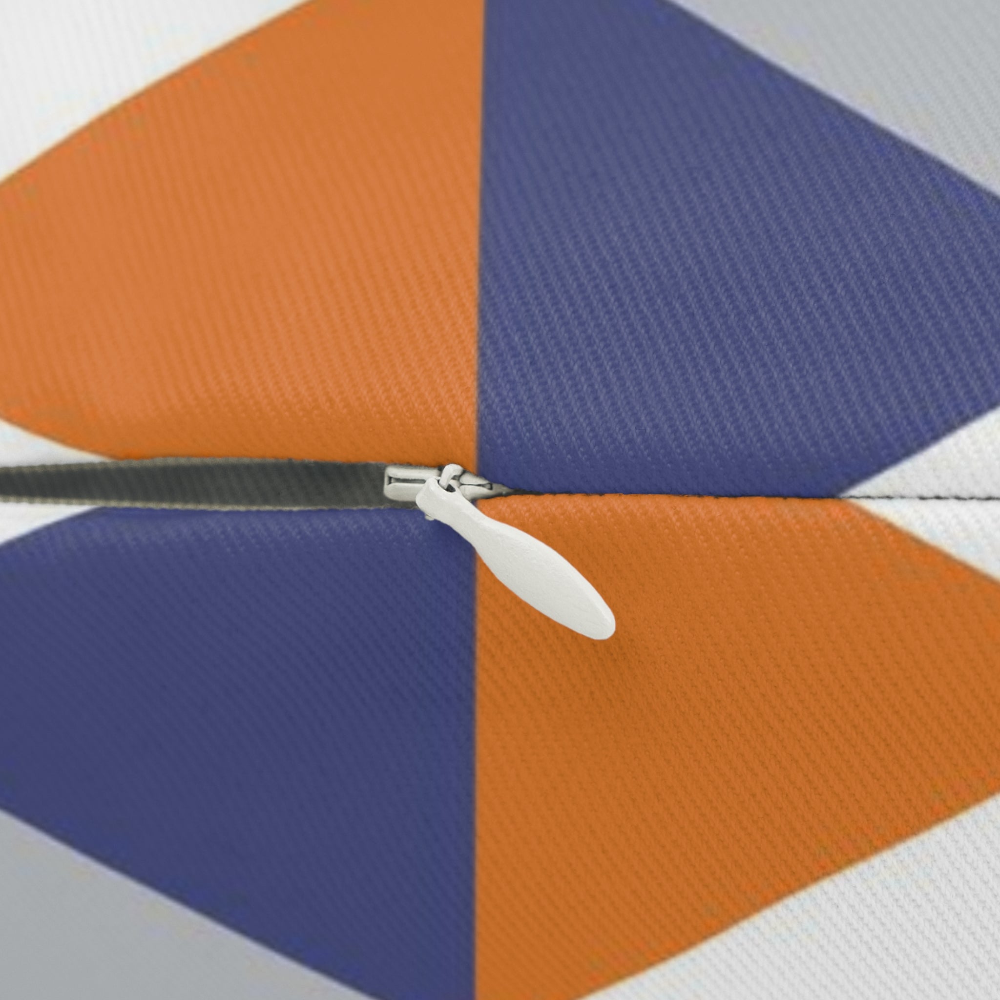 Abstract Lumbar Pillow | Orange Blue Gray White Geometric