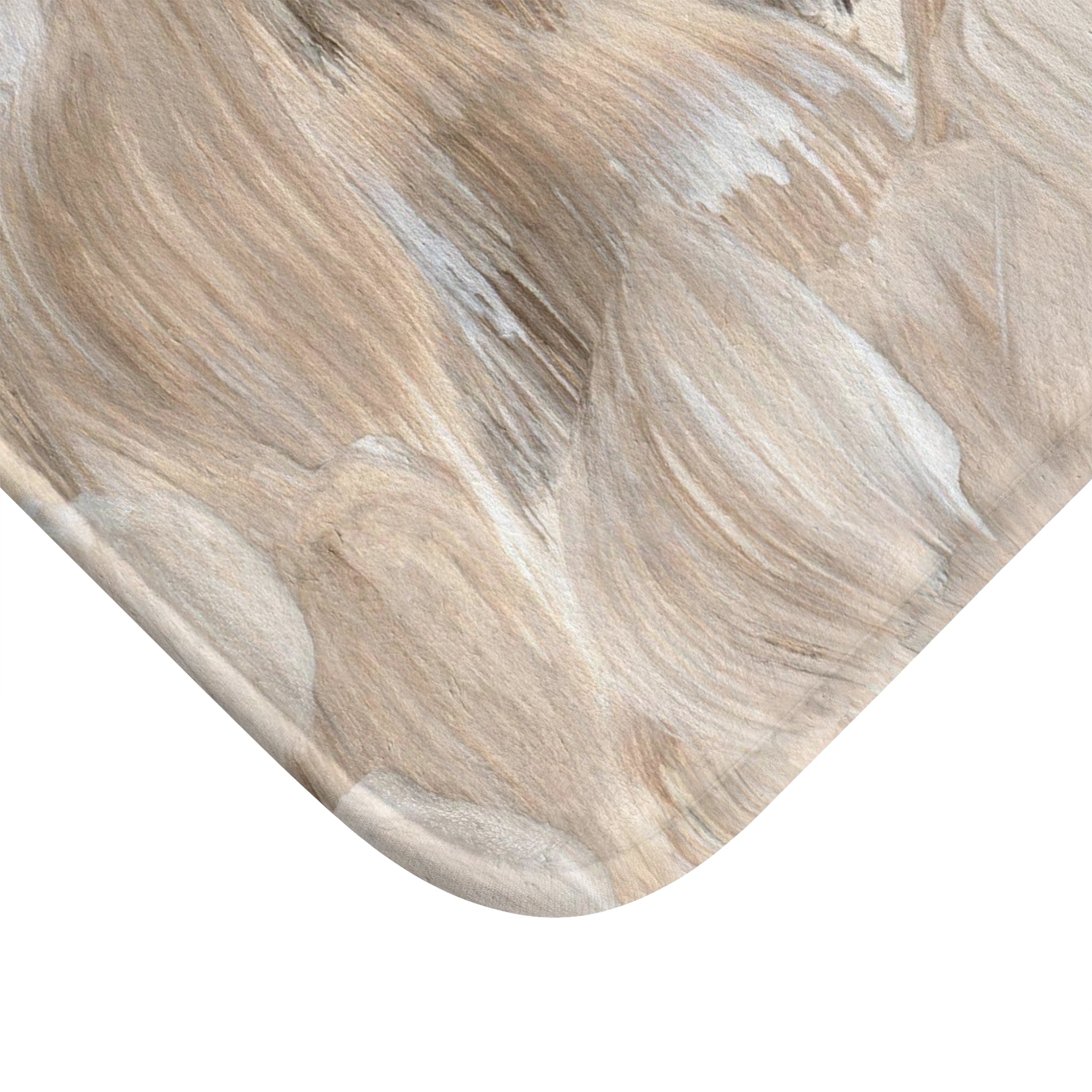 Abstract Bath, Kitchen Floor Mat | Beige Brown Taupe Ombre Paint Print
