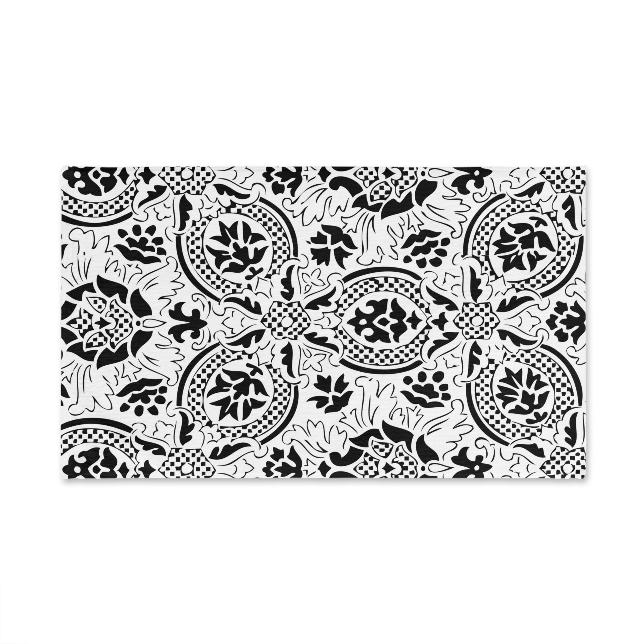 Kitchen, Bath Hand Towel | Black White, Art Deco, Nouveau