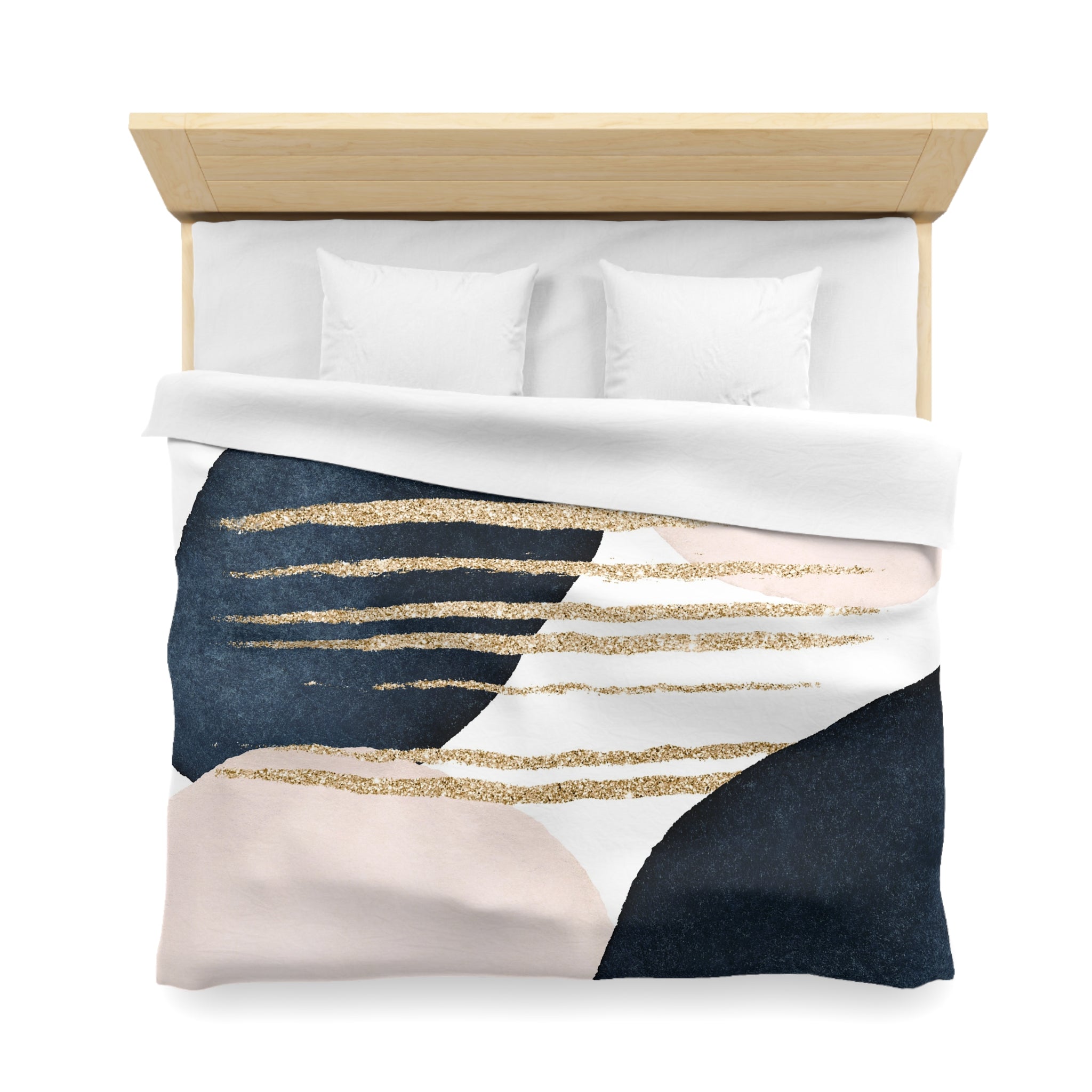 Abstract Duvet Cover | Blush Pink, Navy Blue | Bedroom Decor