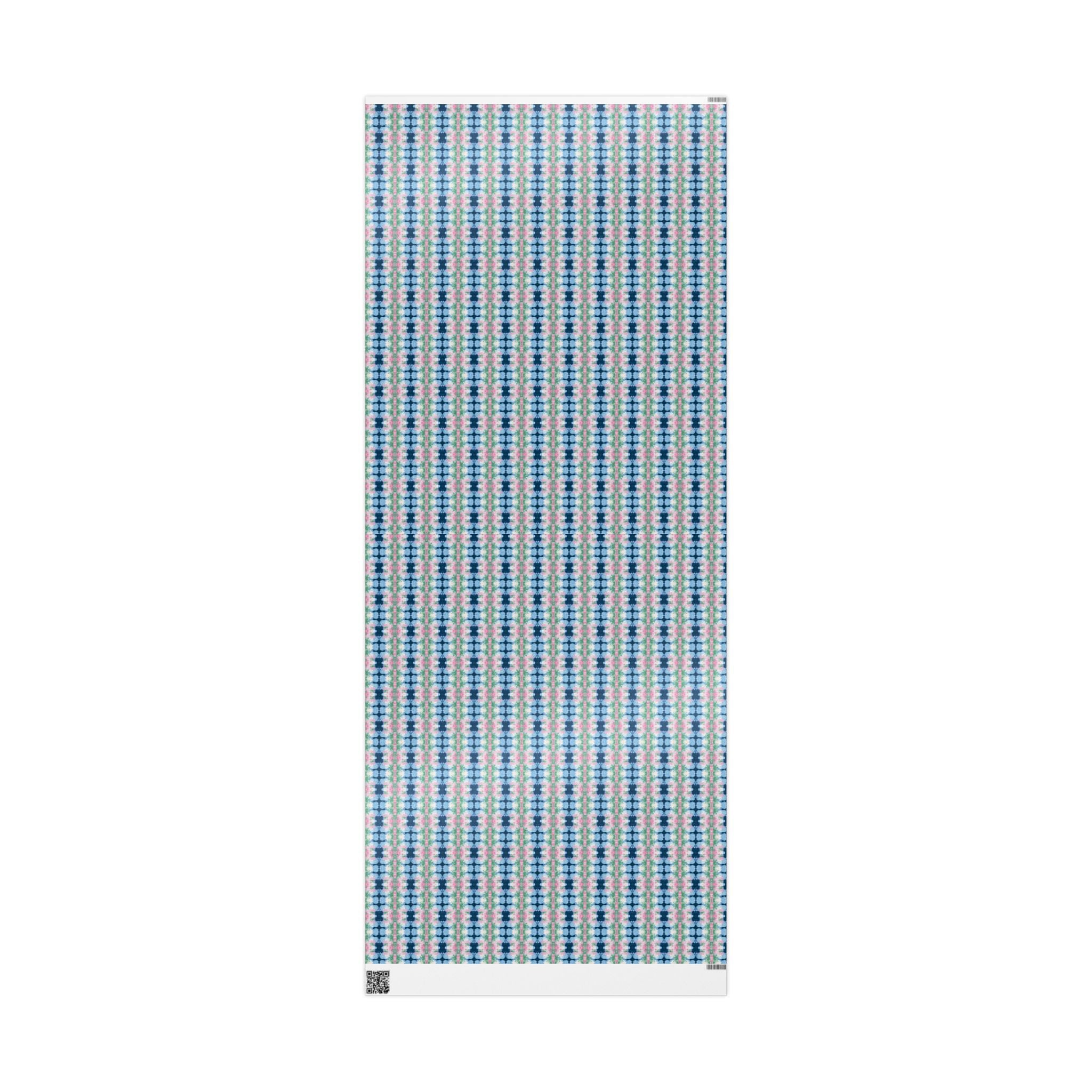 Abstract Wrapping Paper, Blue Pink Gift Wrapping for the Holidays, Birthdays