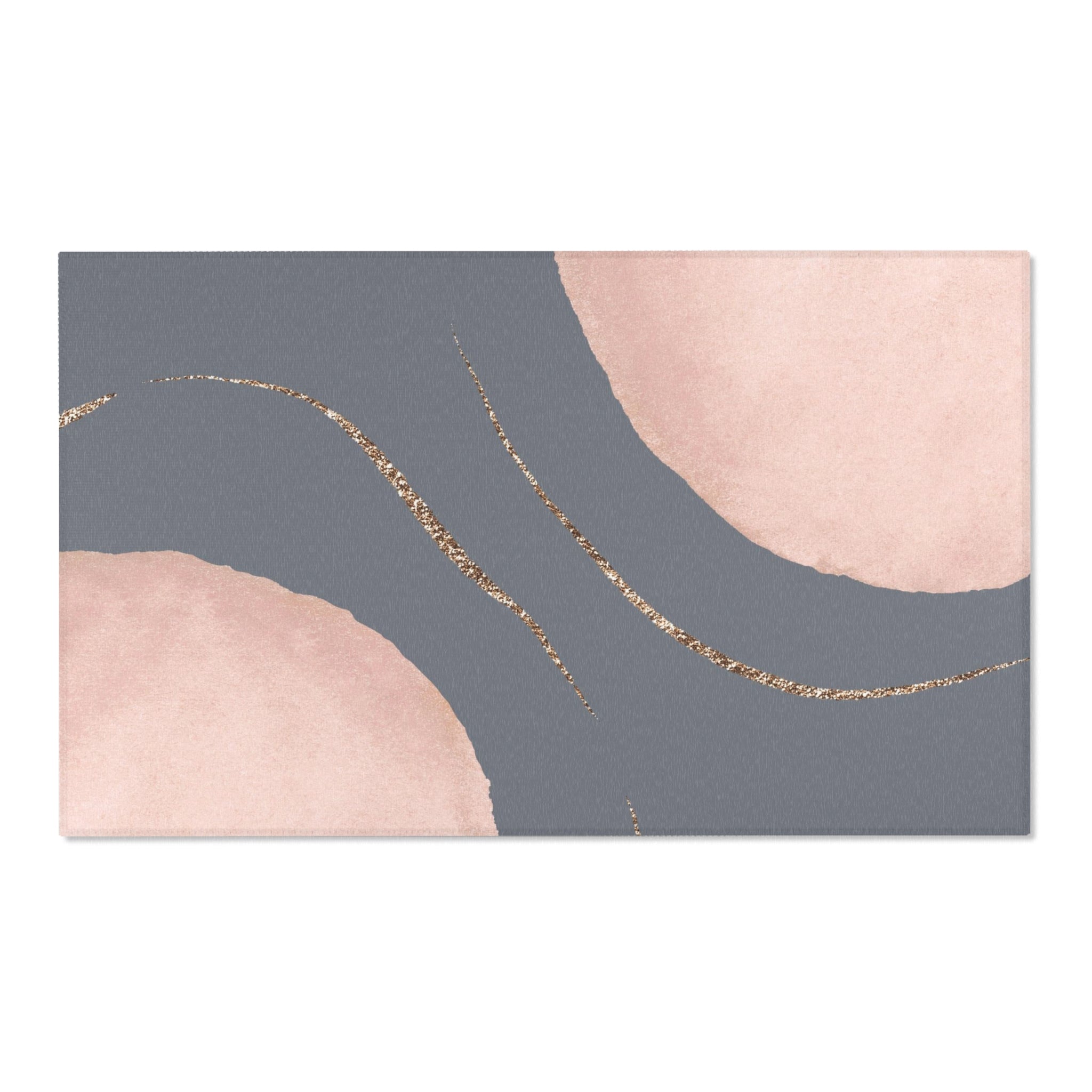 Abstract Area Rug | Blush Pink Grey Watercolor