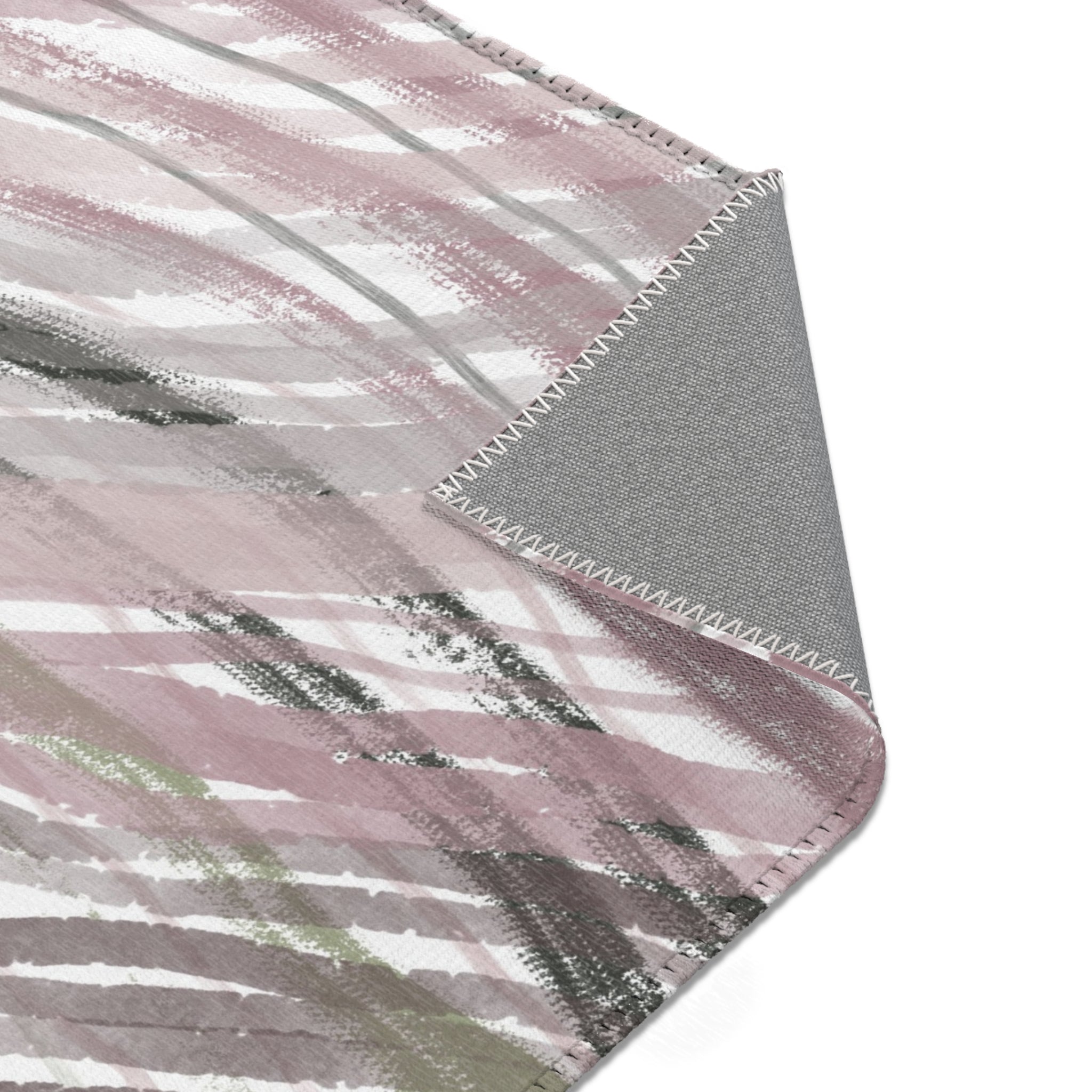 Abstract Area Rug | Mauve Blush Pink White Green