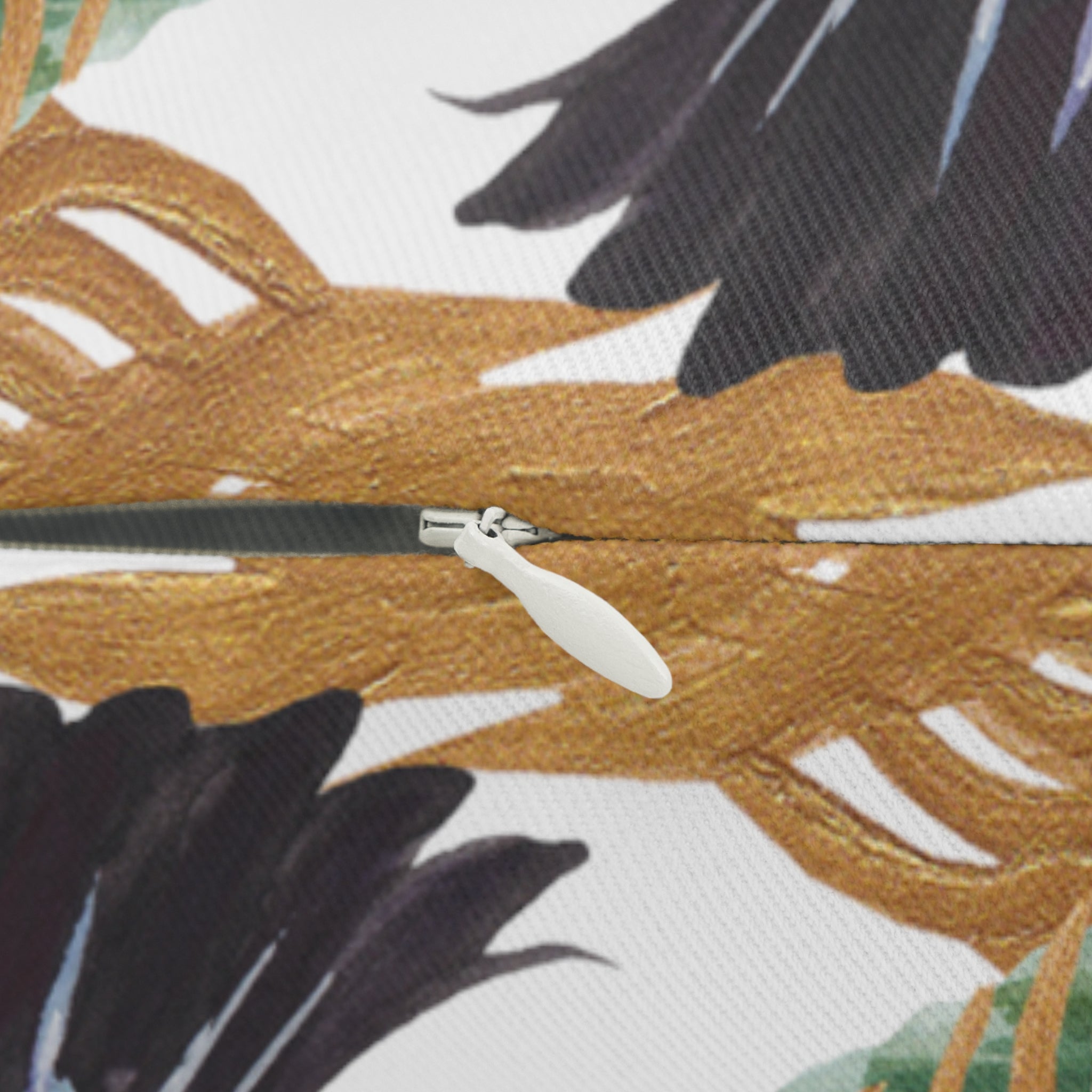 Boho Lumbar Pillow | Brown Beige Palm Trees, Humming Birds
