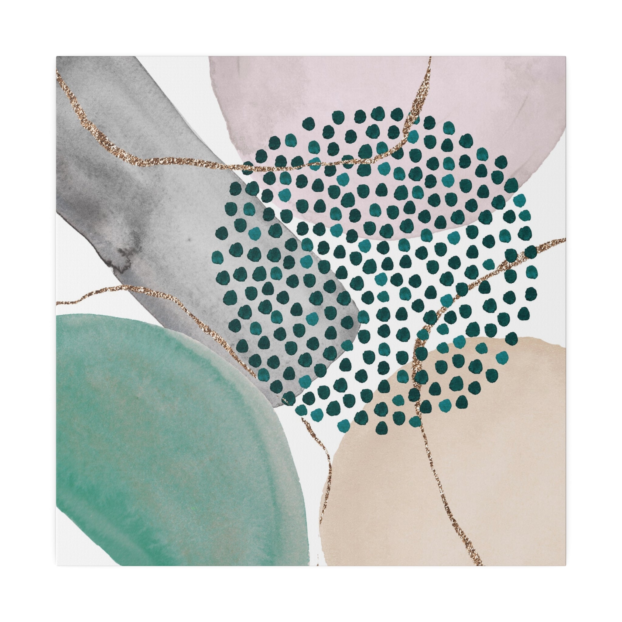 Abstract Artwork | Canvas Wall Art | Pastel Green Blue Beige