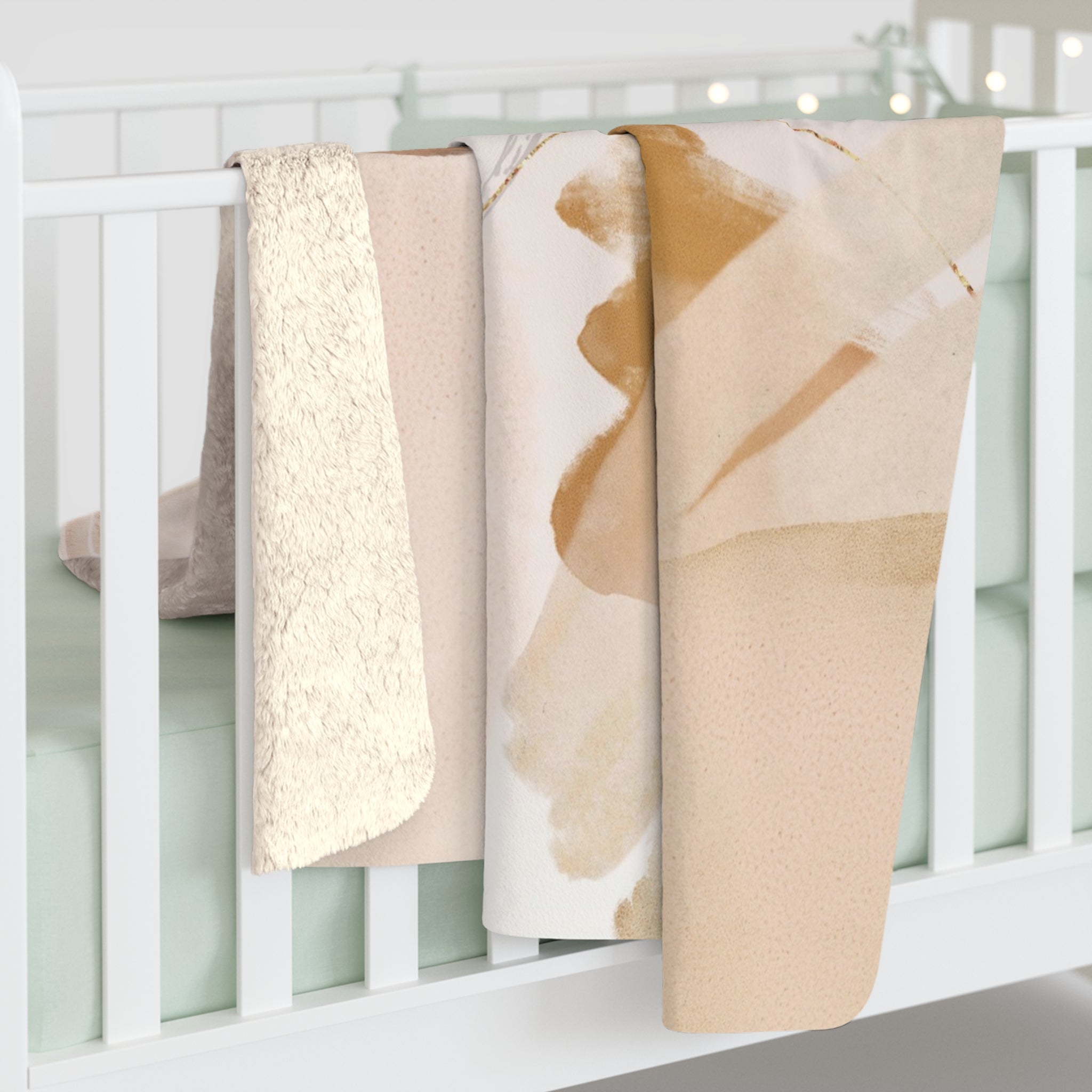 Abstract Throw Blanket | Beige Watercolor