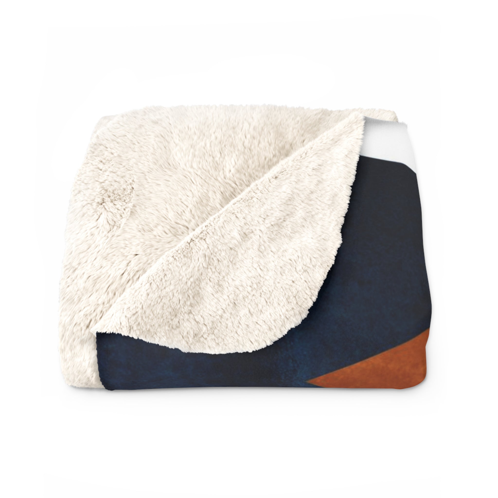 Abstract Throw Blanket | Navy Blue, Rust, Burnt Orange, White Blush Pink Modern Art