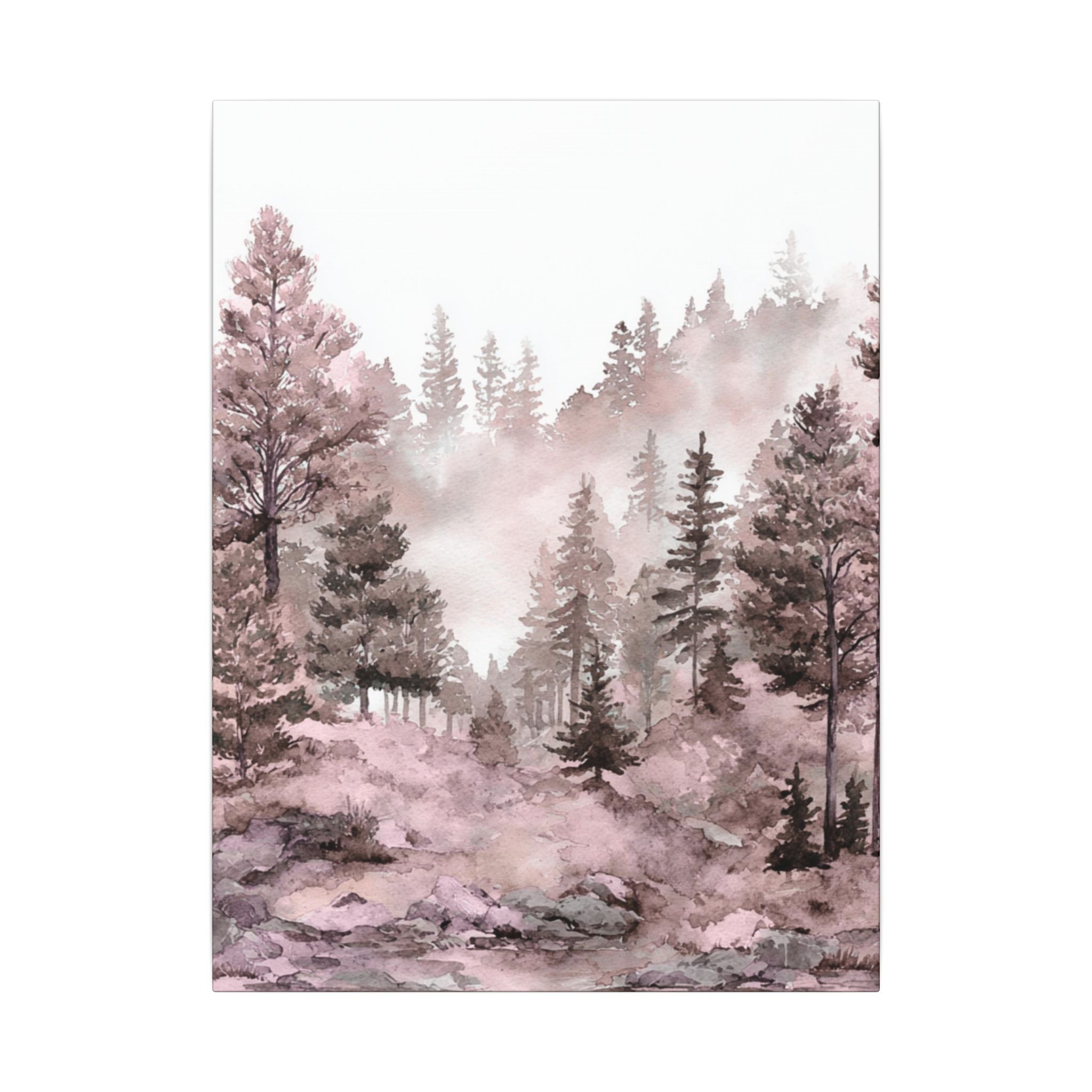 Canvas Wall Art | Pink Nature, Forest Wall Artwork