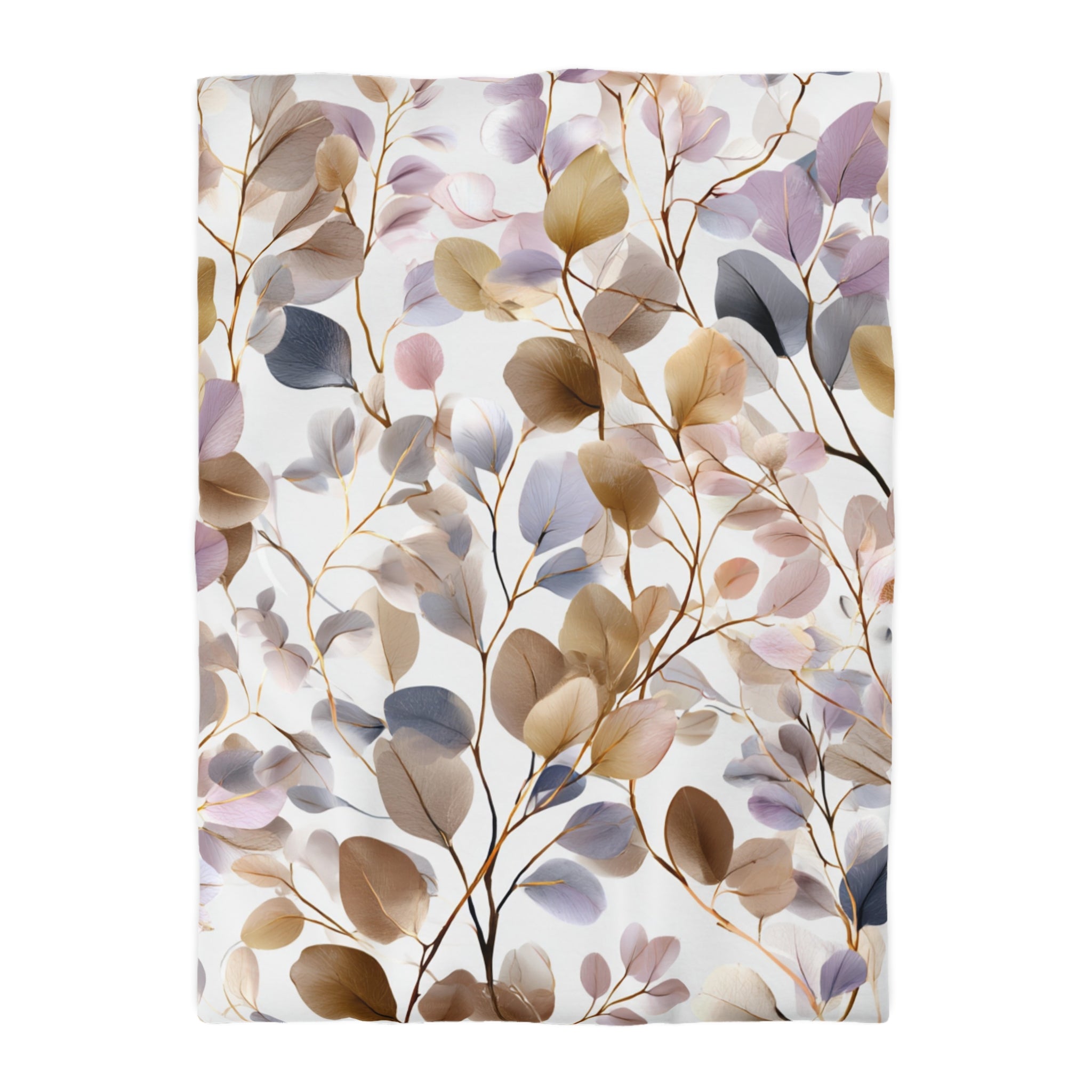 Floral Cotton Duvet, Pillow Cover | Eucalyptus Leaves Bedroom Decor