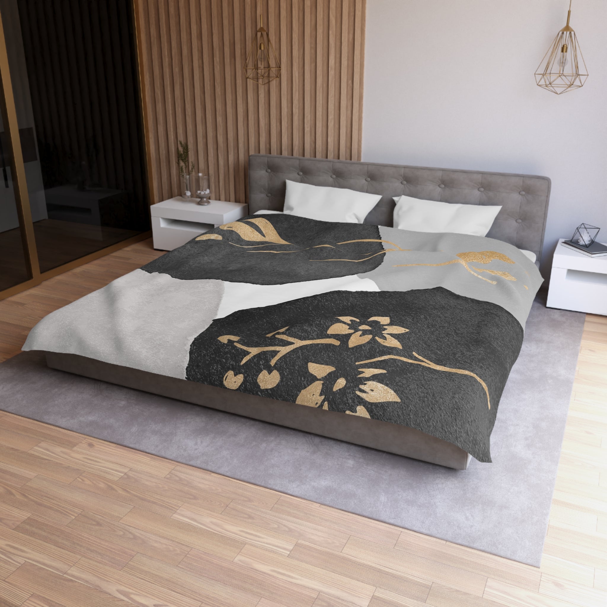 Abstract Duvet Cover | Grey, Black | Bedroom Decor