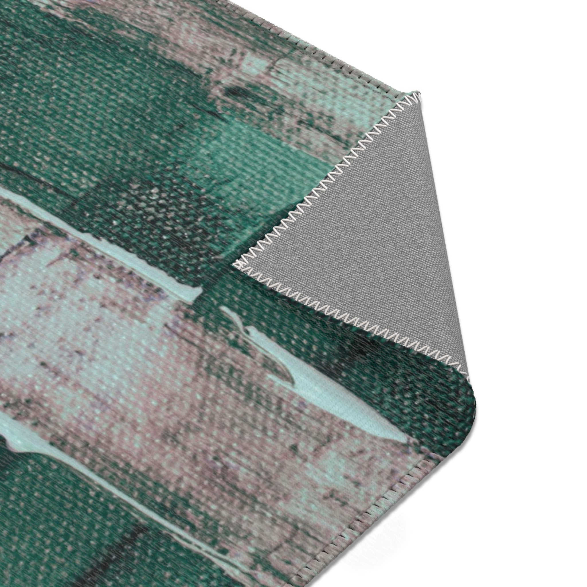 Abstract Area Rug | Teal Green Watercolor